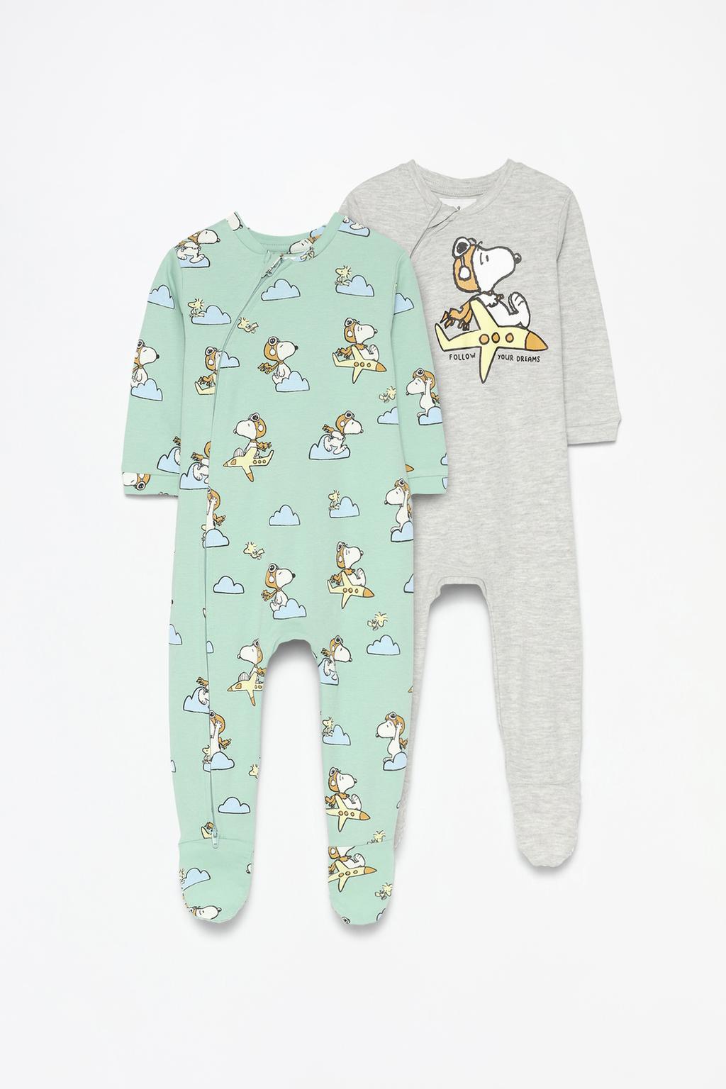 Pack of 2 Snoopy Peanuts™ sleepsuits with zip