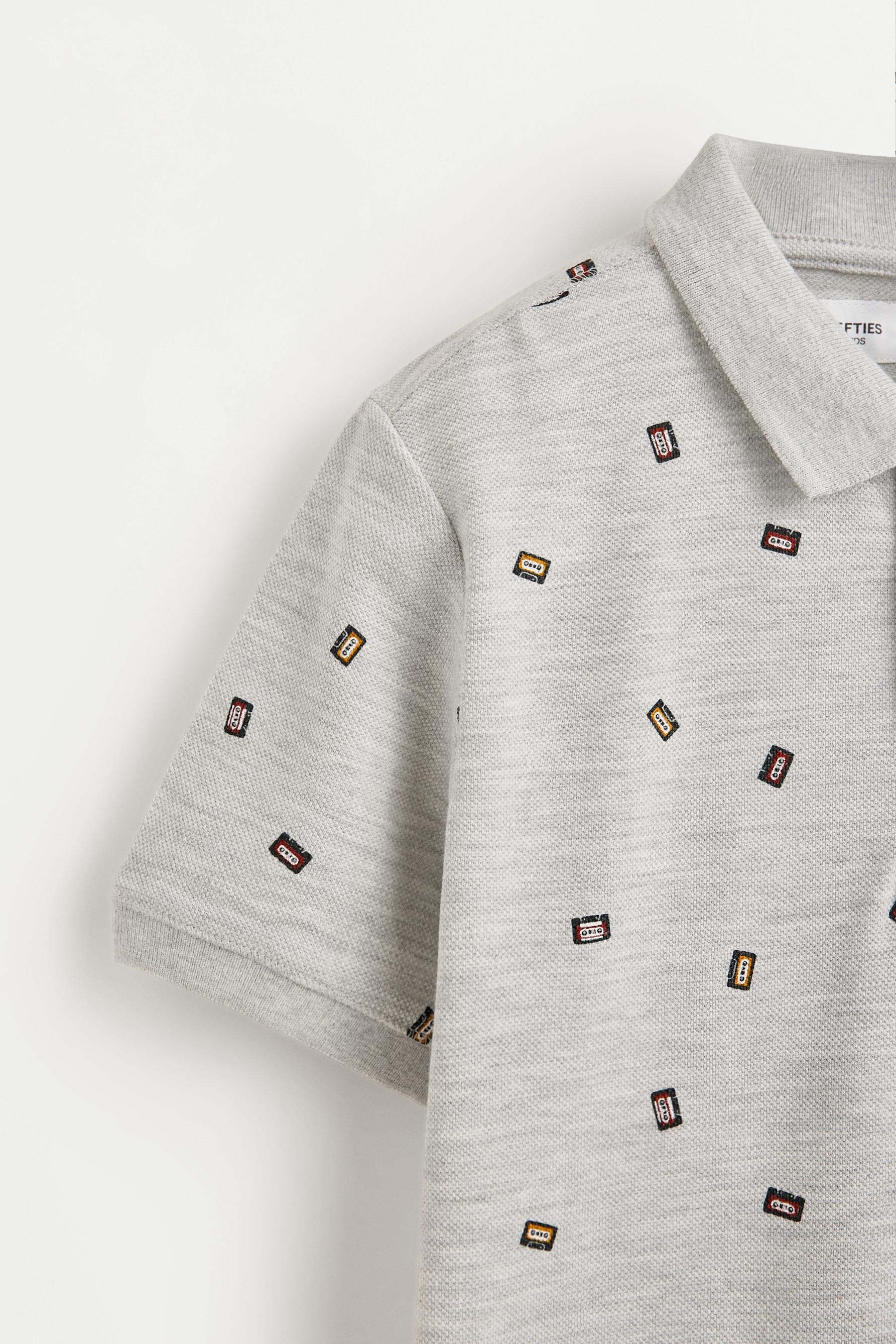Printed polo shirt — GREY MARL