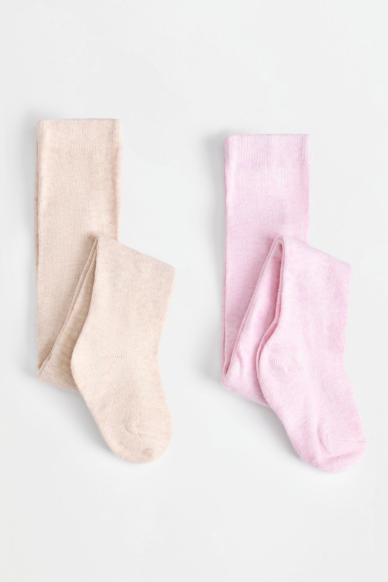 Pack of 2 plain tights — PINK MARL