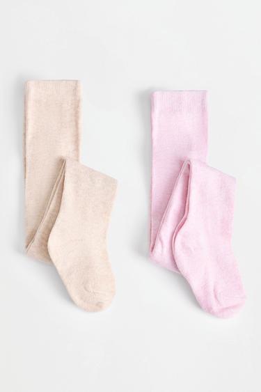 Pack of 2 plain tights — PINK MARL 1