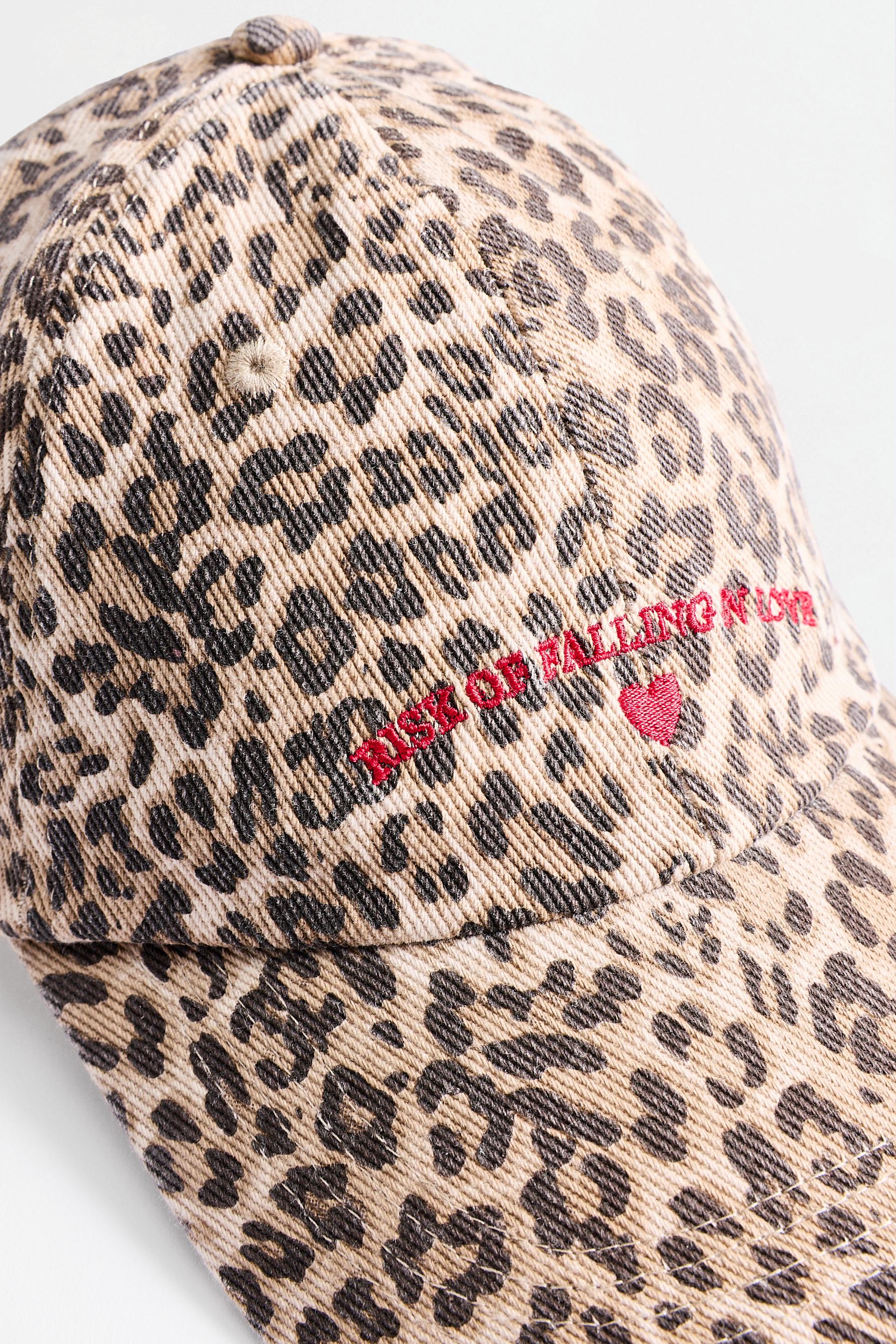 Embroidered leopard print cap — LEOPARD PRINT