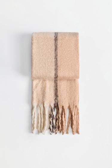 Check scarf — BROWN/ECRU 3