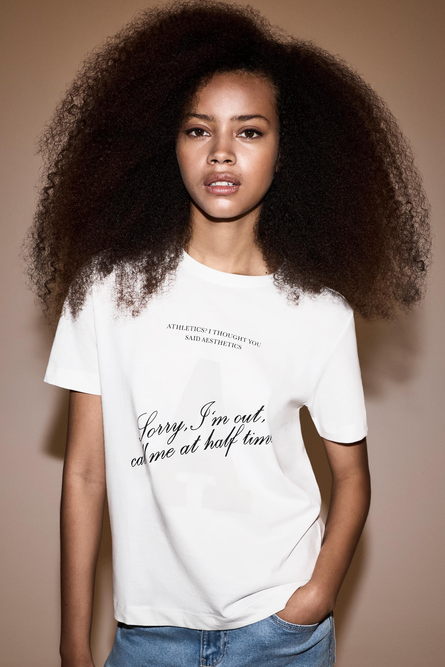 Printed T-shirt — WHITE/GREY