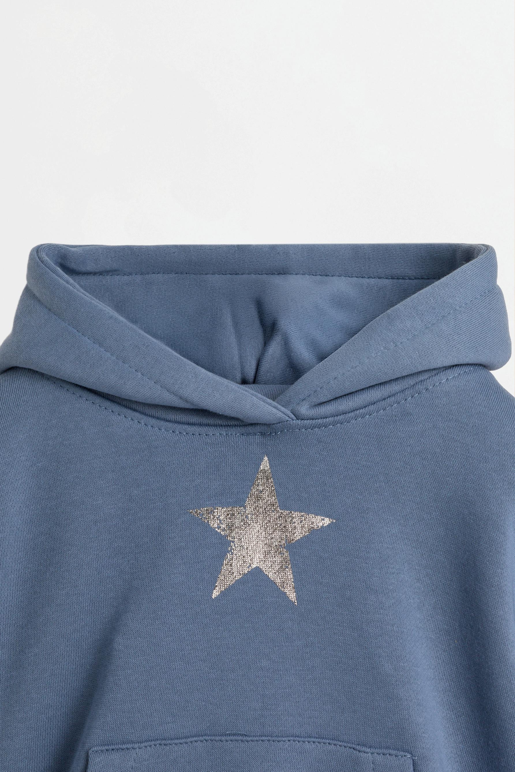 Cropped hoodie — STEEL BLUE