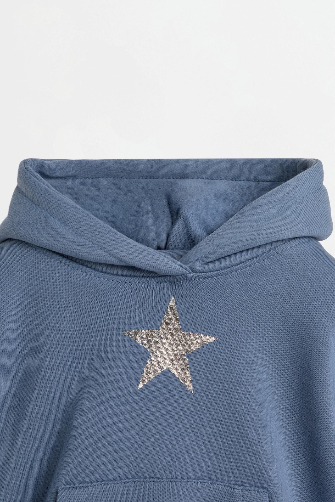Cropped hoodie — STEEL BLUE