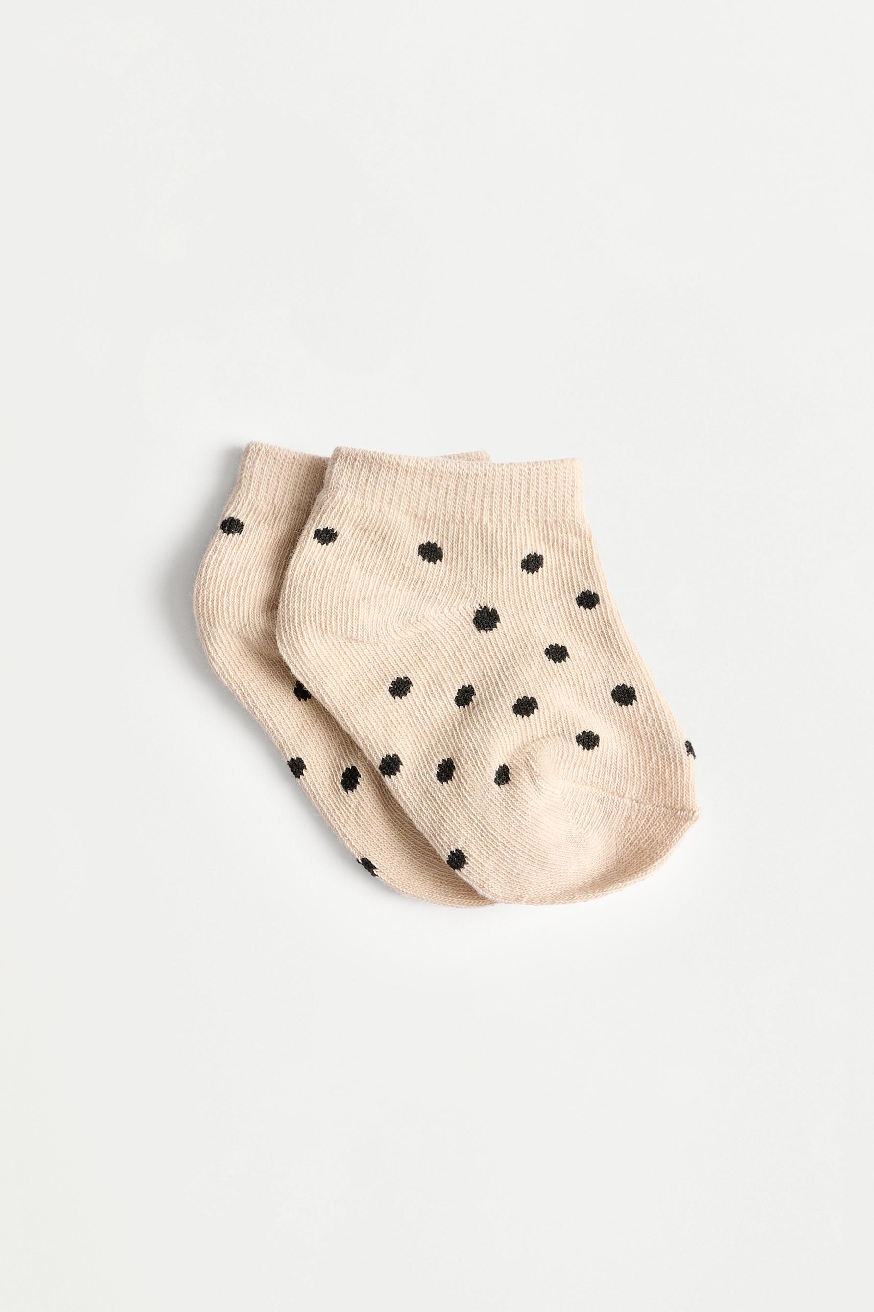 Polka dot ankle socks (7-pack) — BEIGE MARL