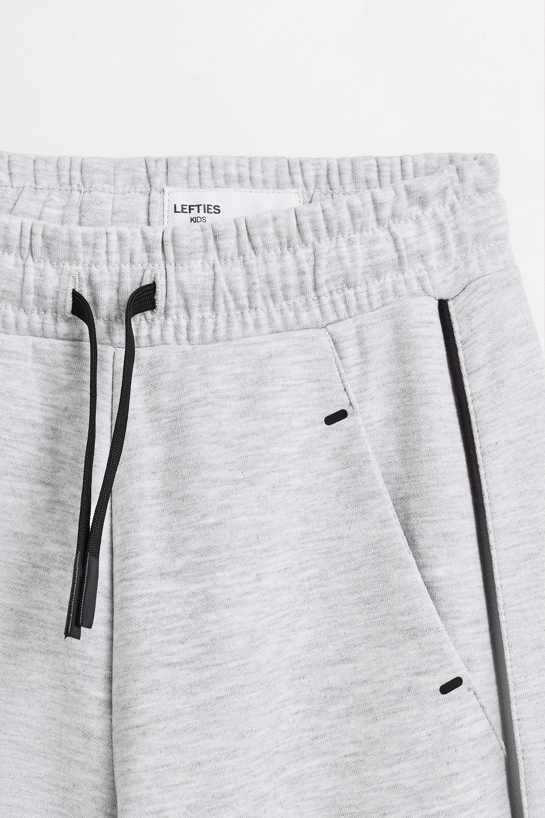 Interlock joggers with contrast piping — GREY MARL