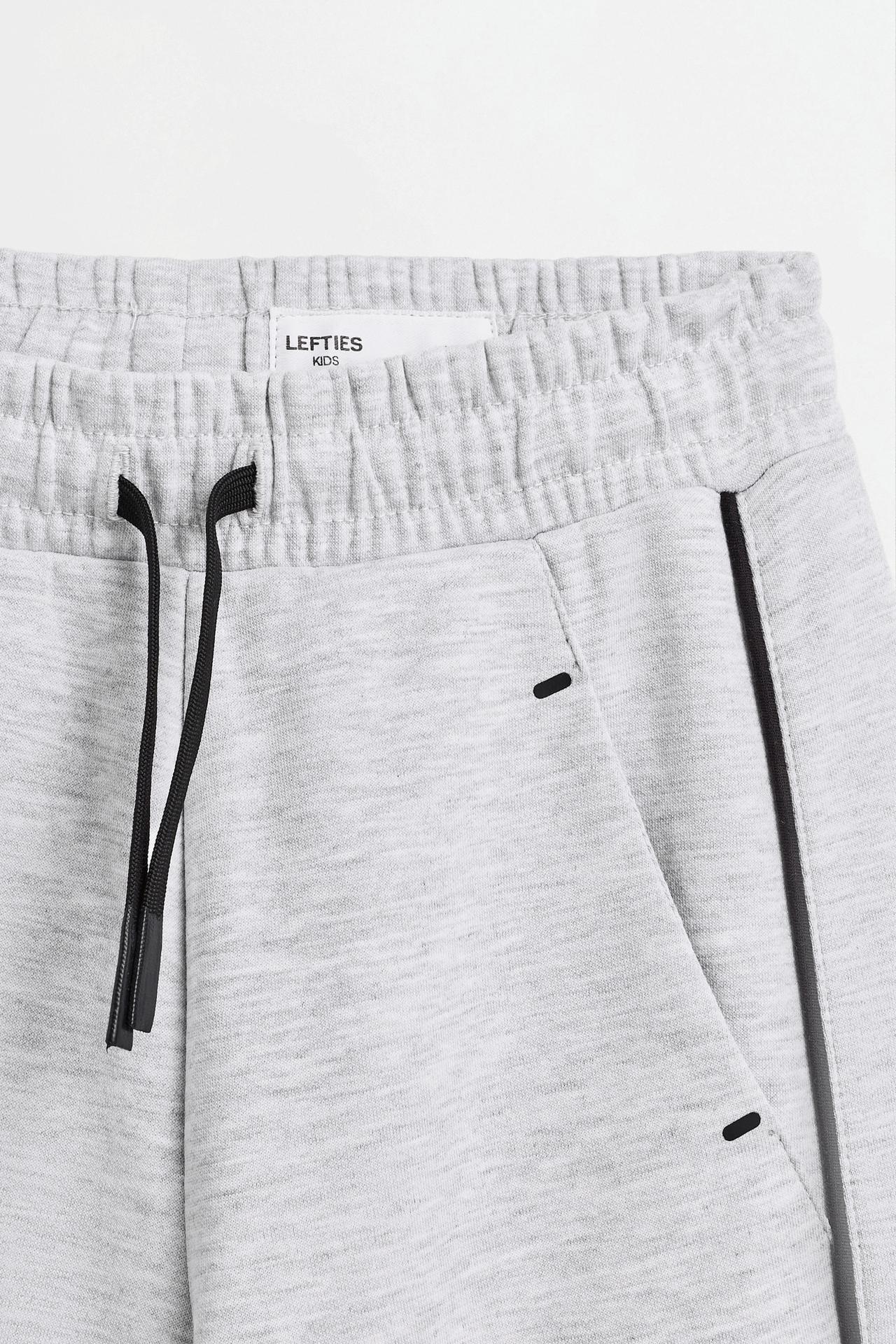 Interlock joggers with contrast piping — GREY MARL
