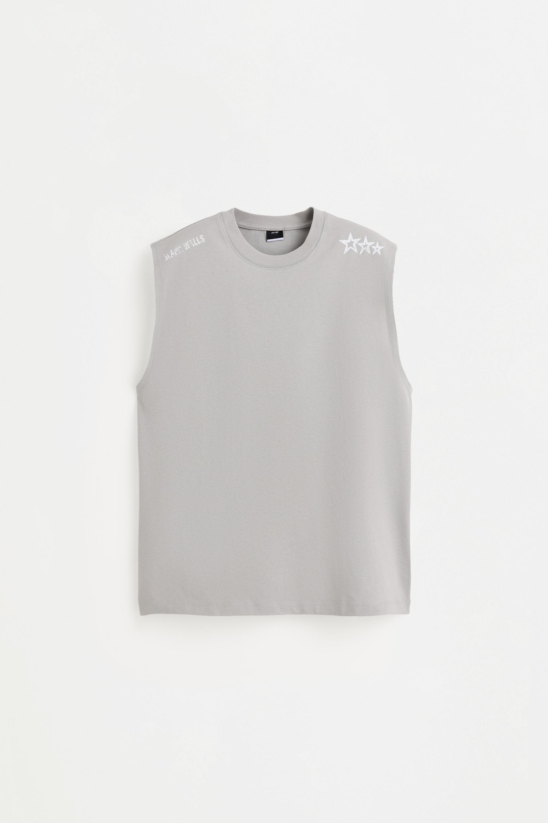 Faded-effect printed sleeveless T-shirt — ASH
