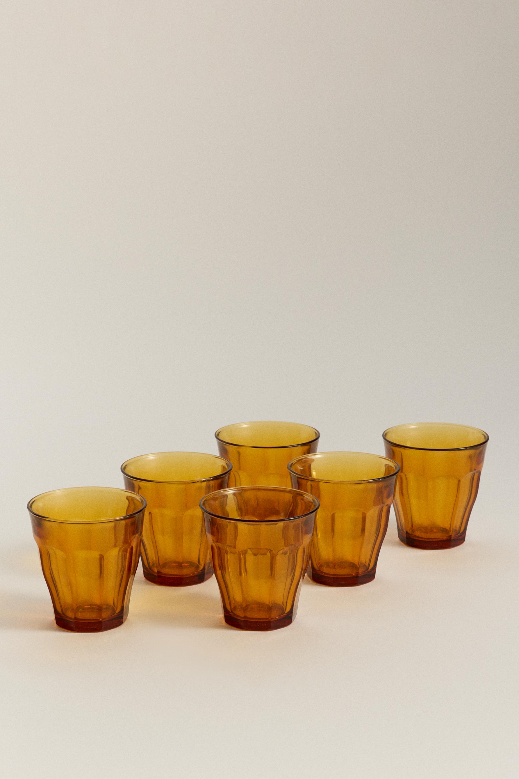 Pack 6 vasos vidrio color 250 ml