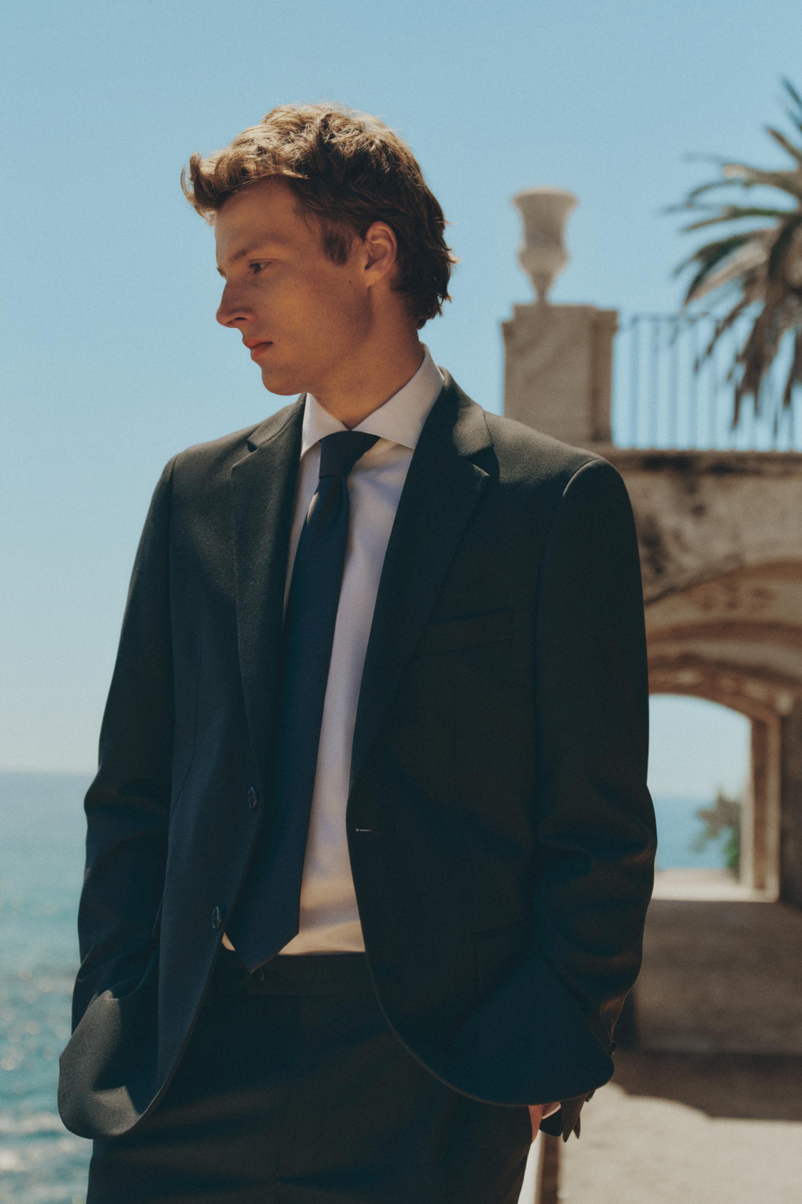 100% linen suit blazer — NAVY