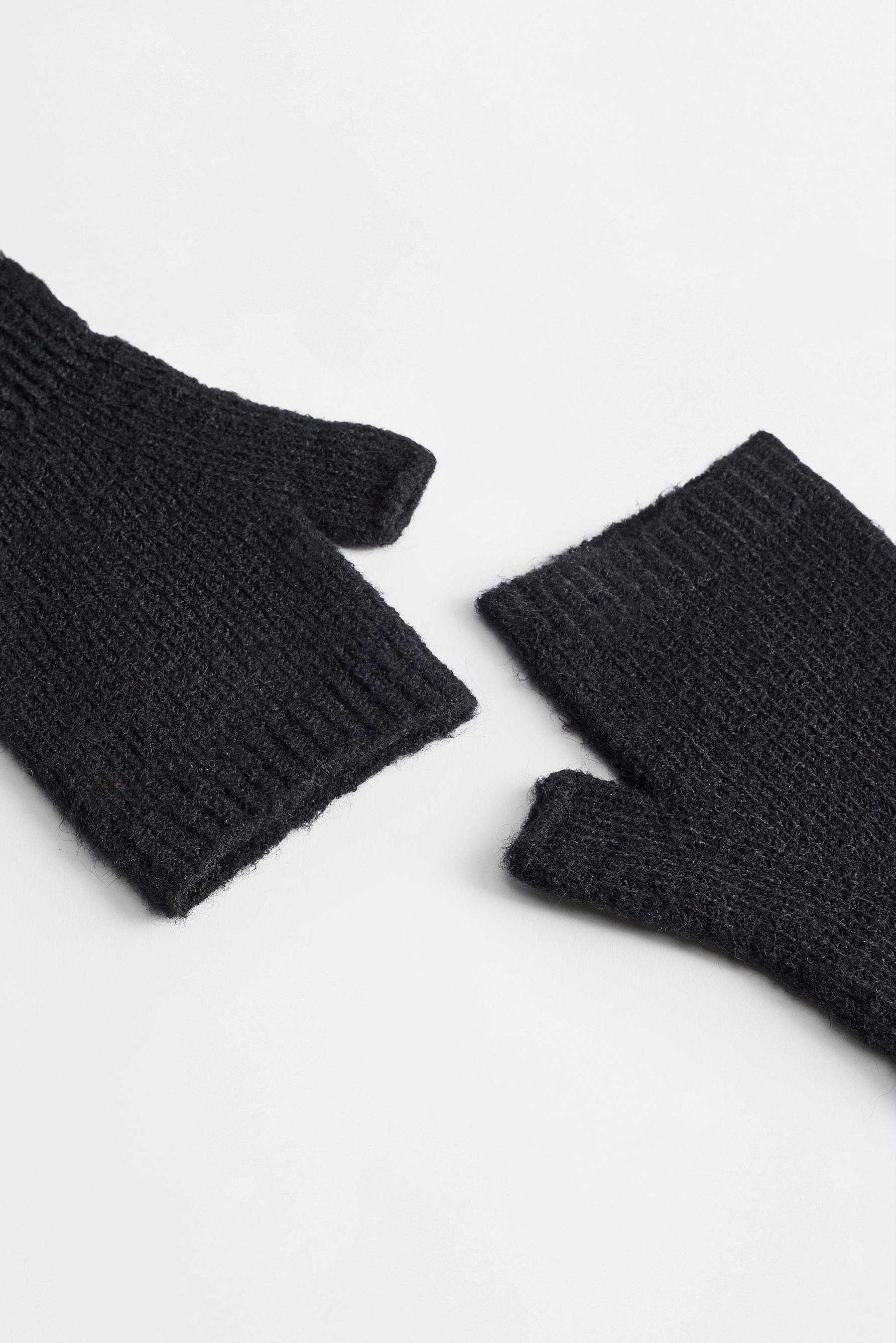 Long mitten gloves — BLACK