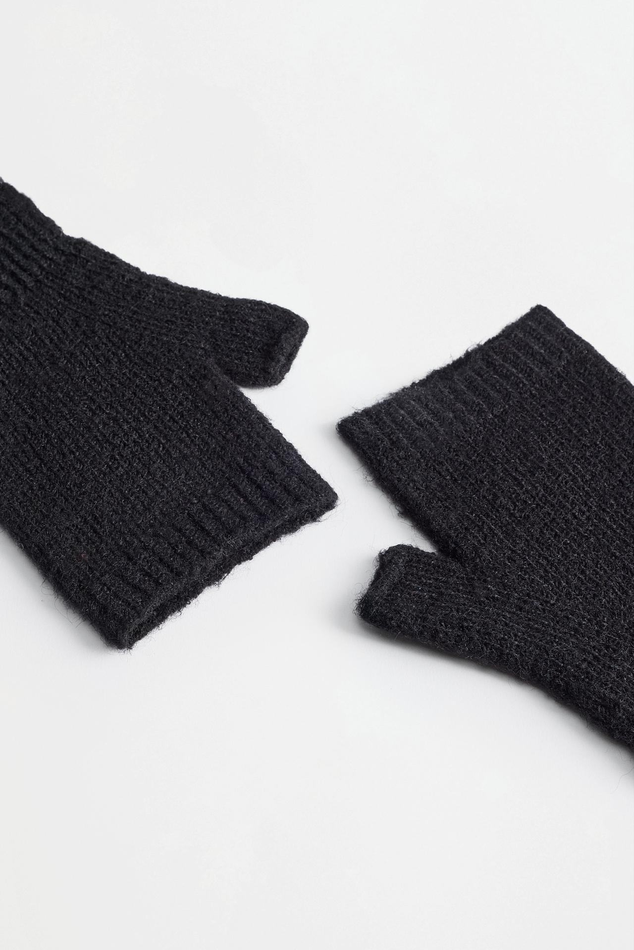 Long mitten gloves — BLACK