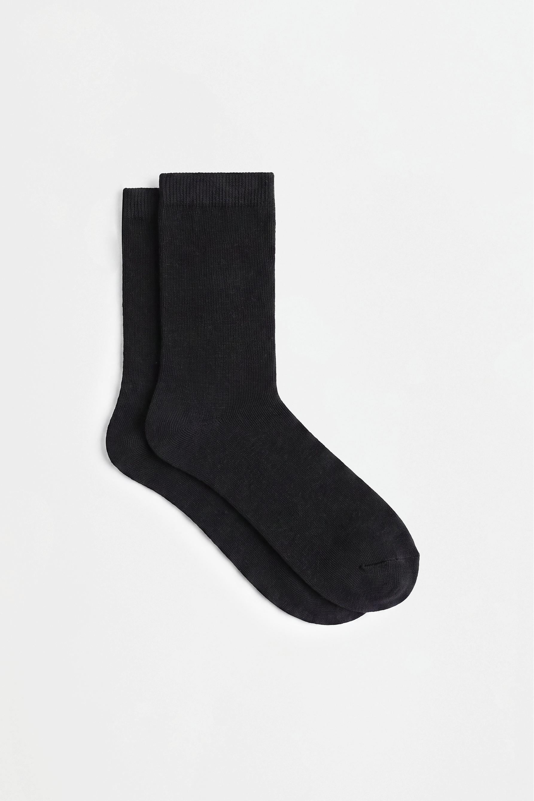 Basic Long Socks (7-Pack) — BLACK