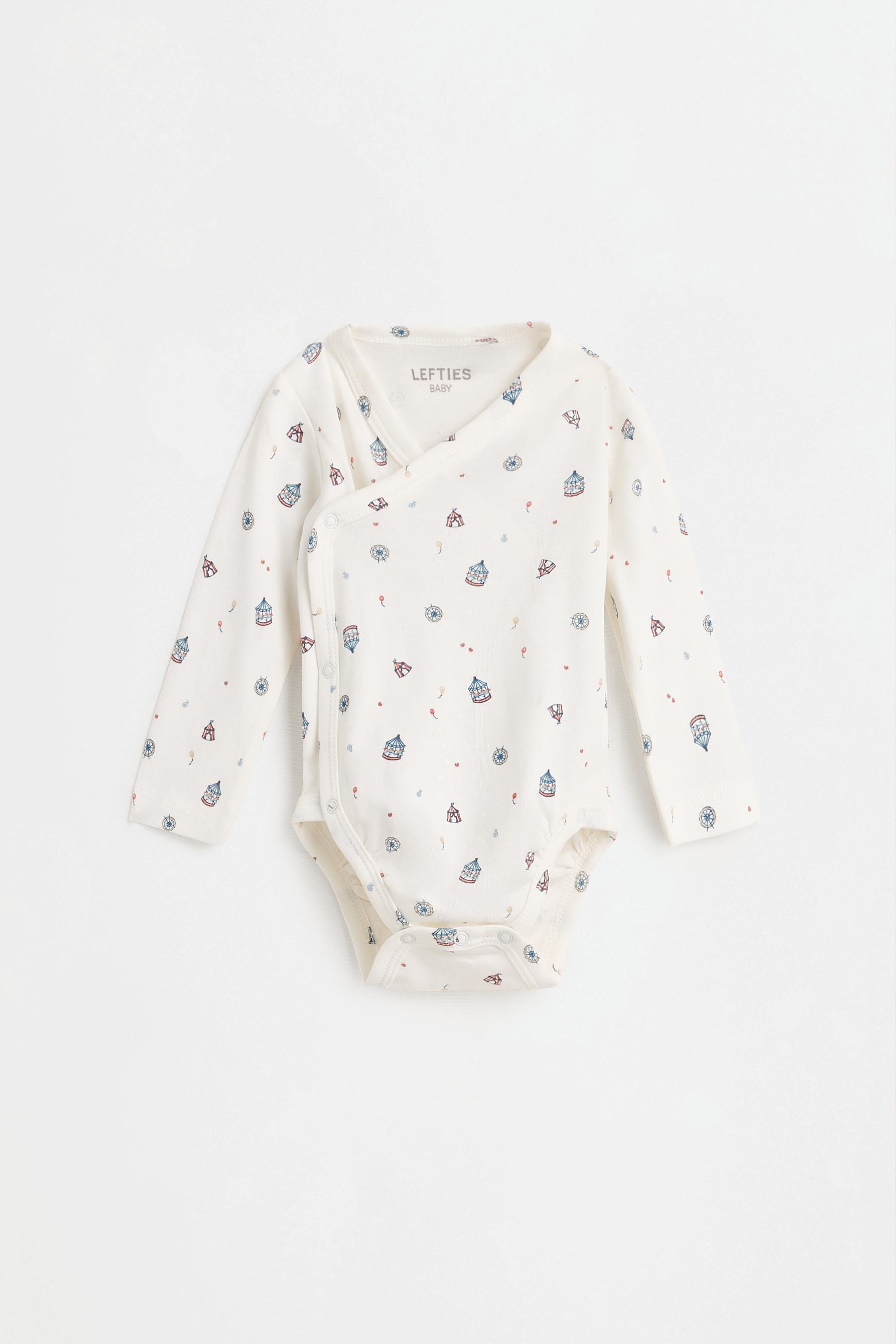 Printed bodysuit, footed leggings and hat set — FADED BLUE