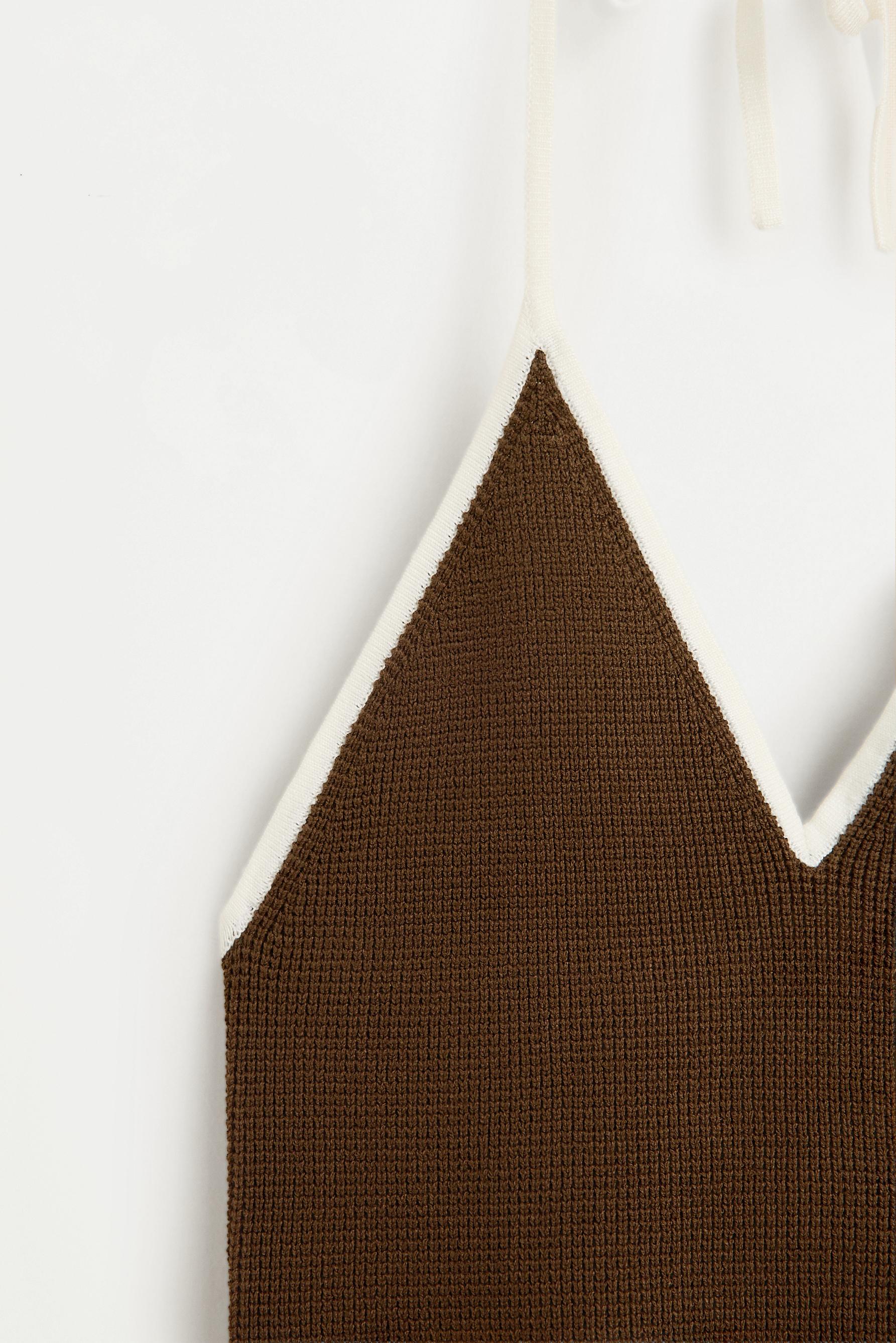 Contrast halter top — CHOCOLATE
