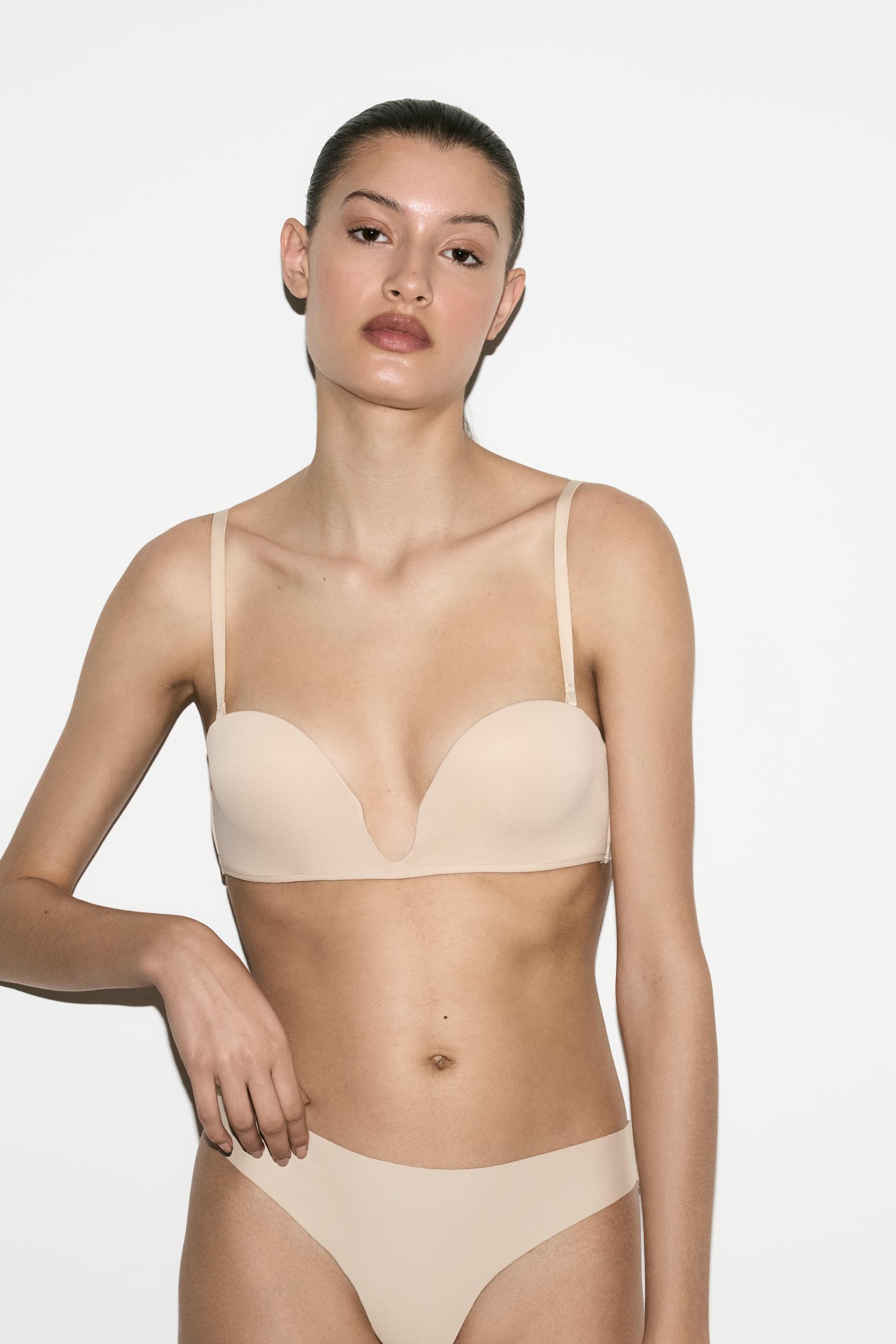 Plunge bandeau bra — ECRU