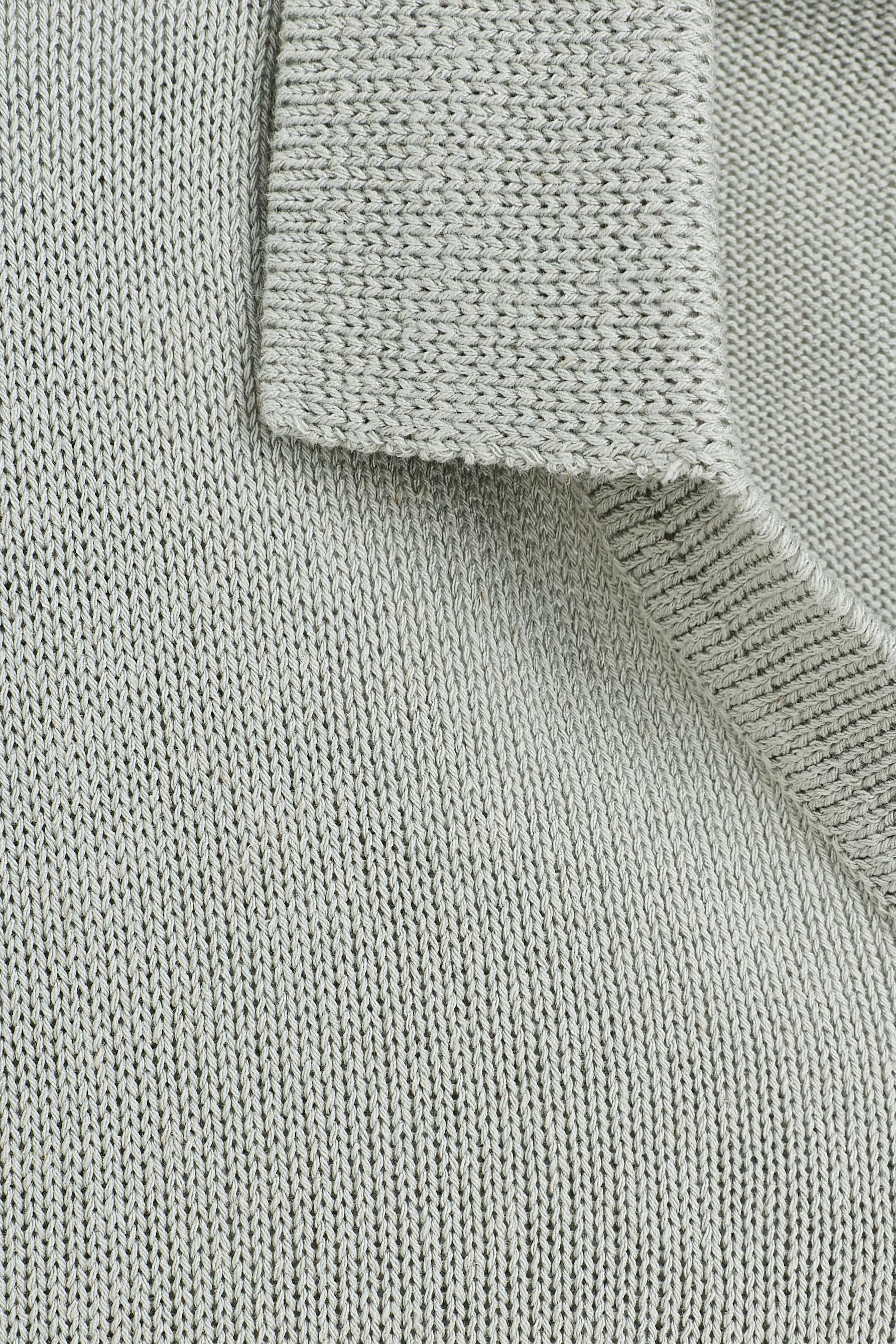 Linen blend knit polo shirt — WATER GREEN