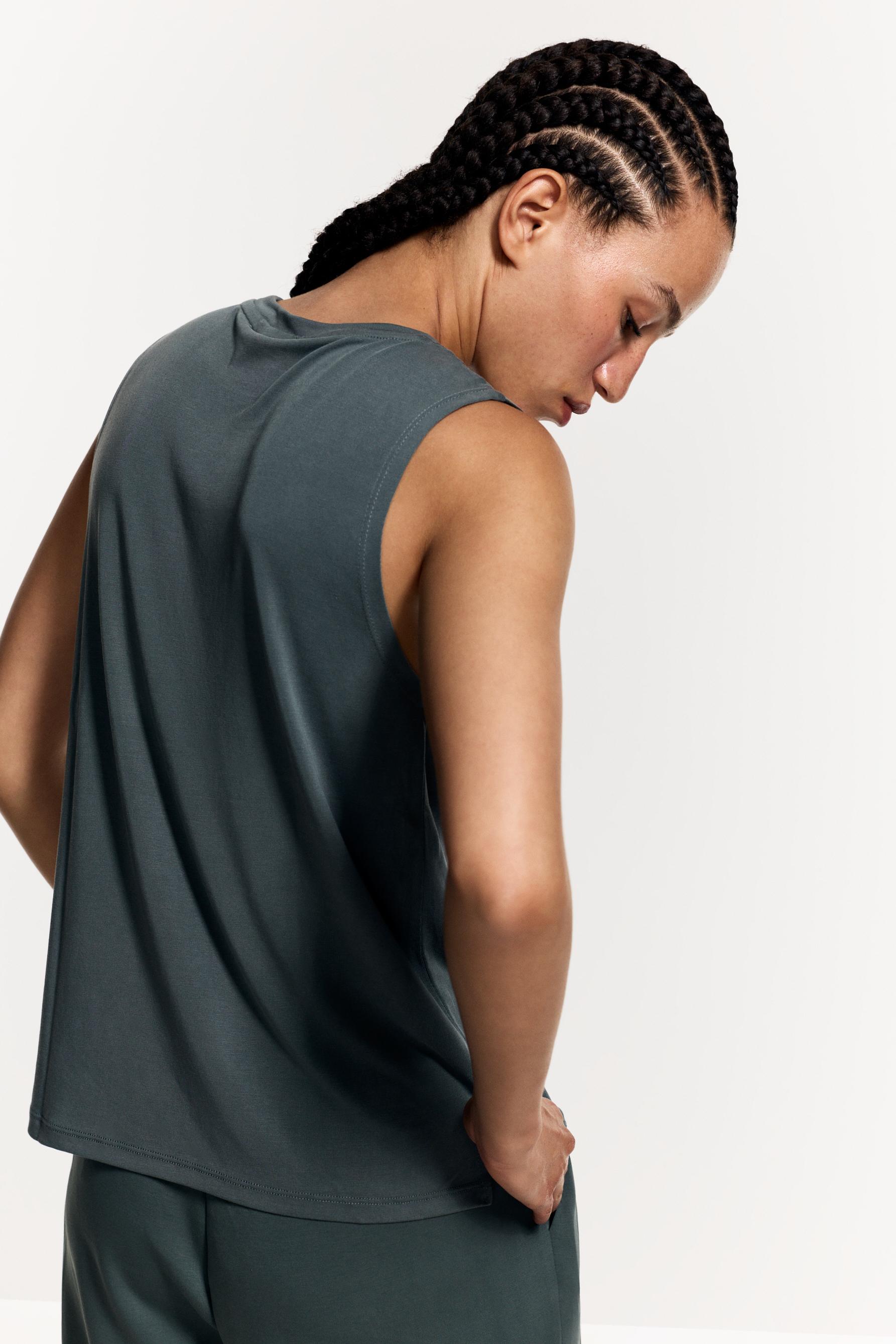Flowing modal-effect T-shirt — EMERALD GREEN