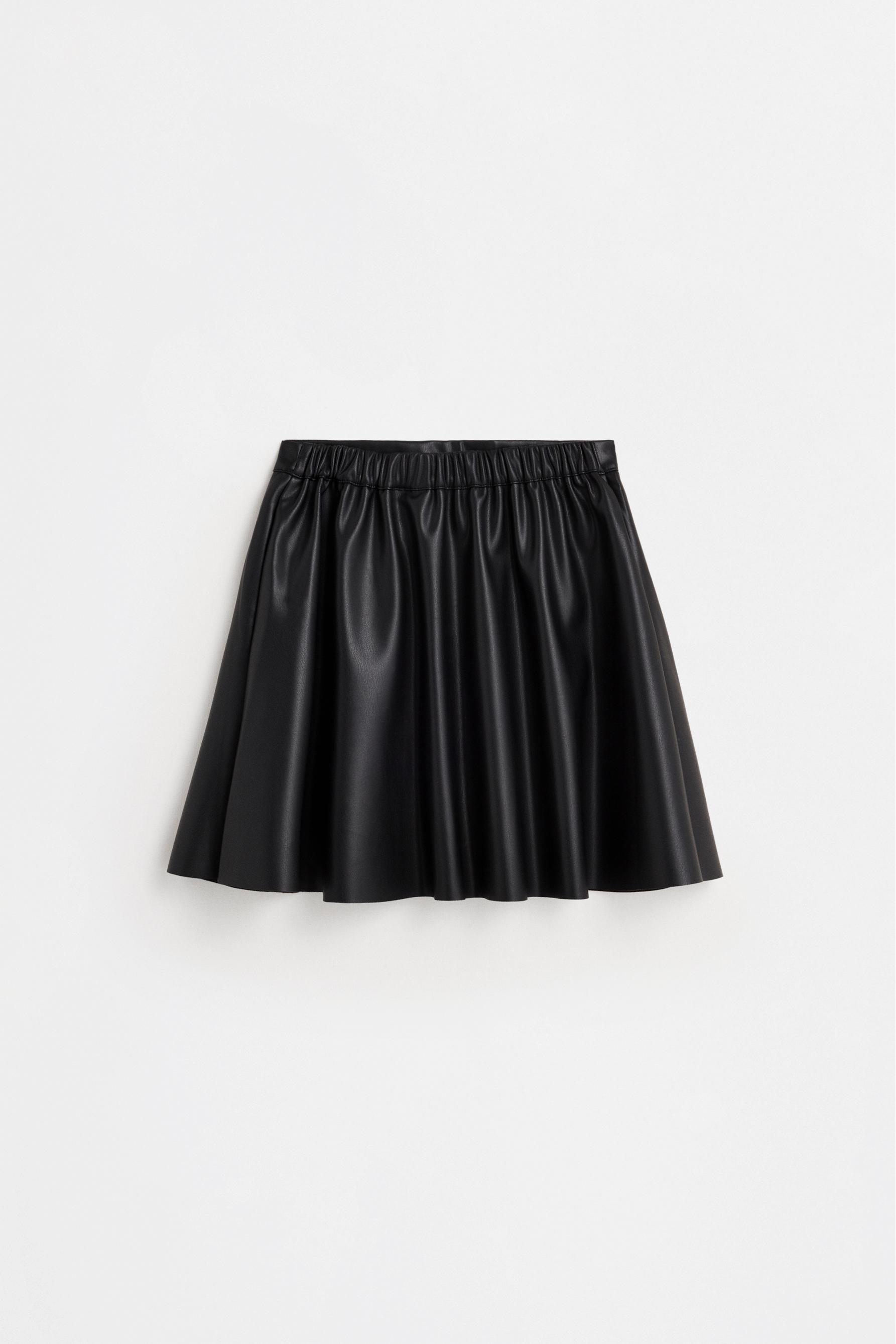 Leather effect skirt — BLACK
