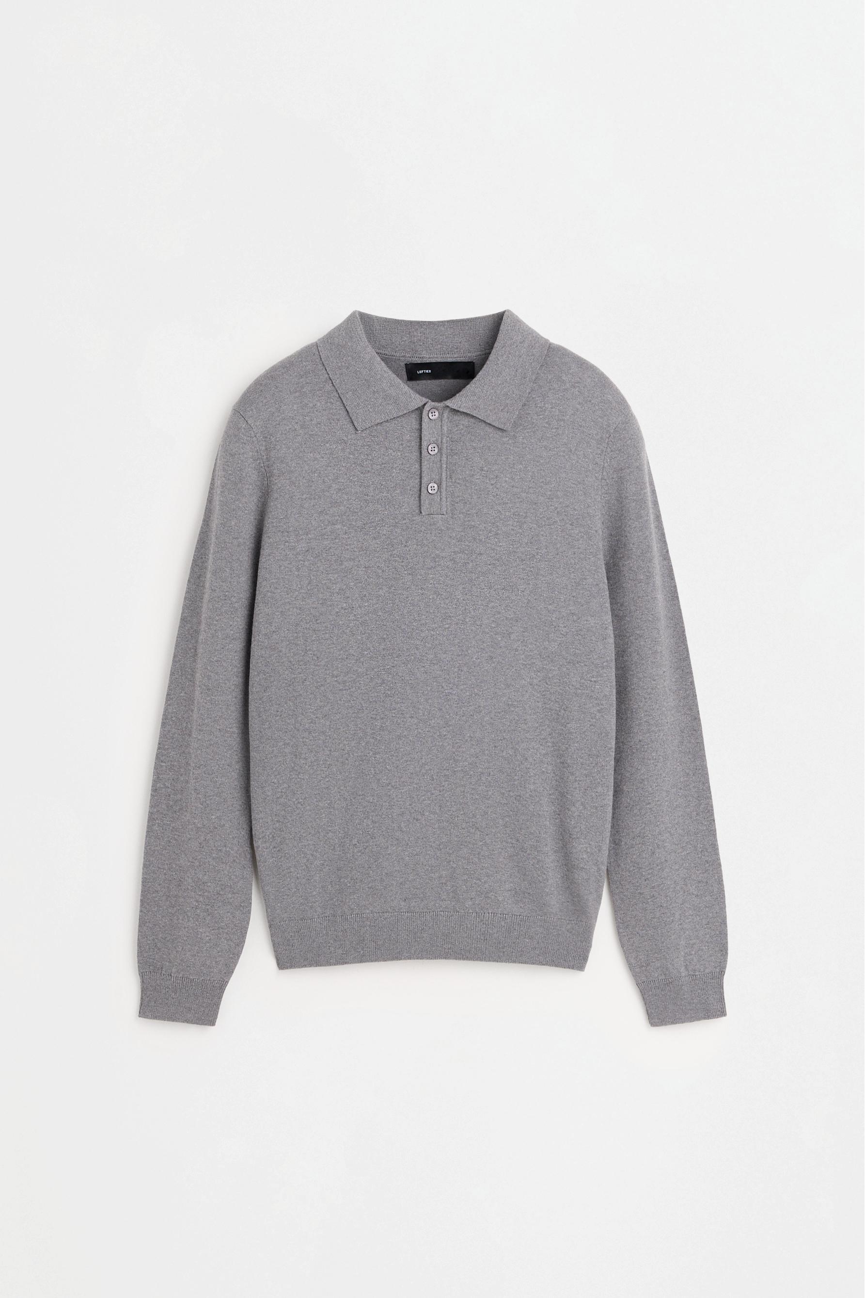 Basic polo sweater — GREY MARL