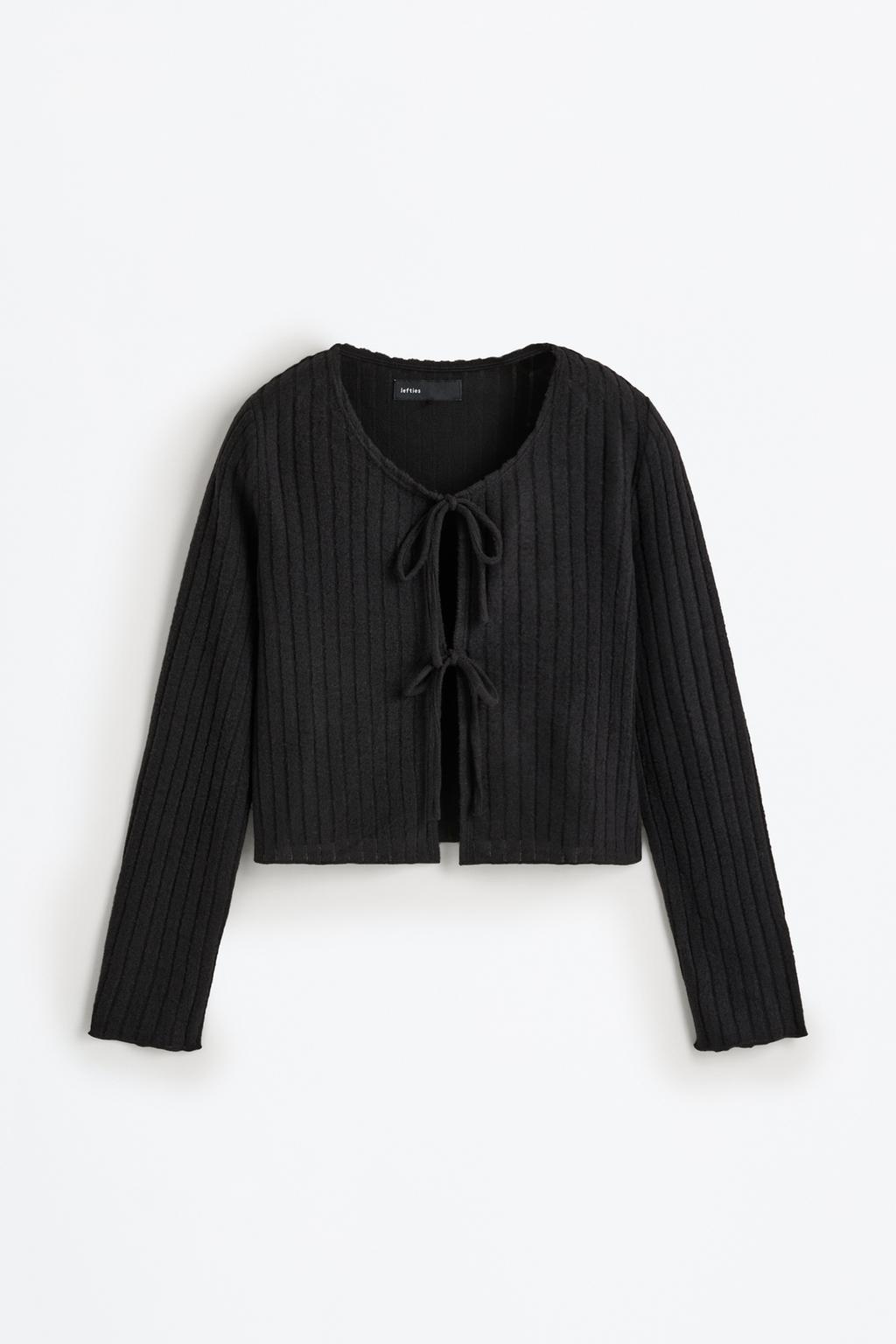 Chaqueta lazadas punto cortado