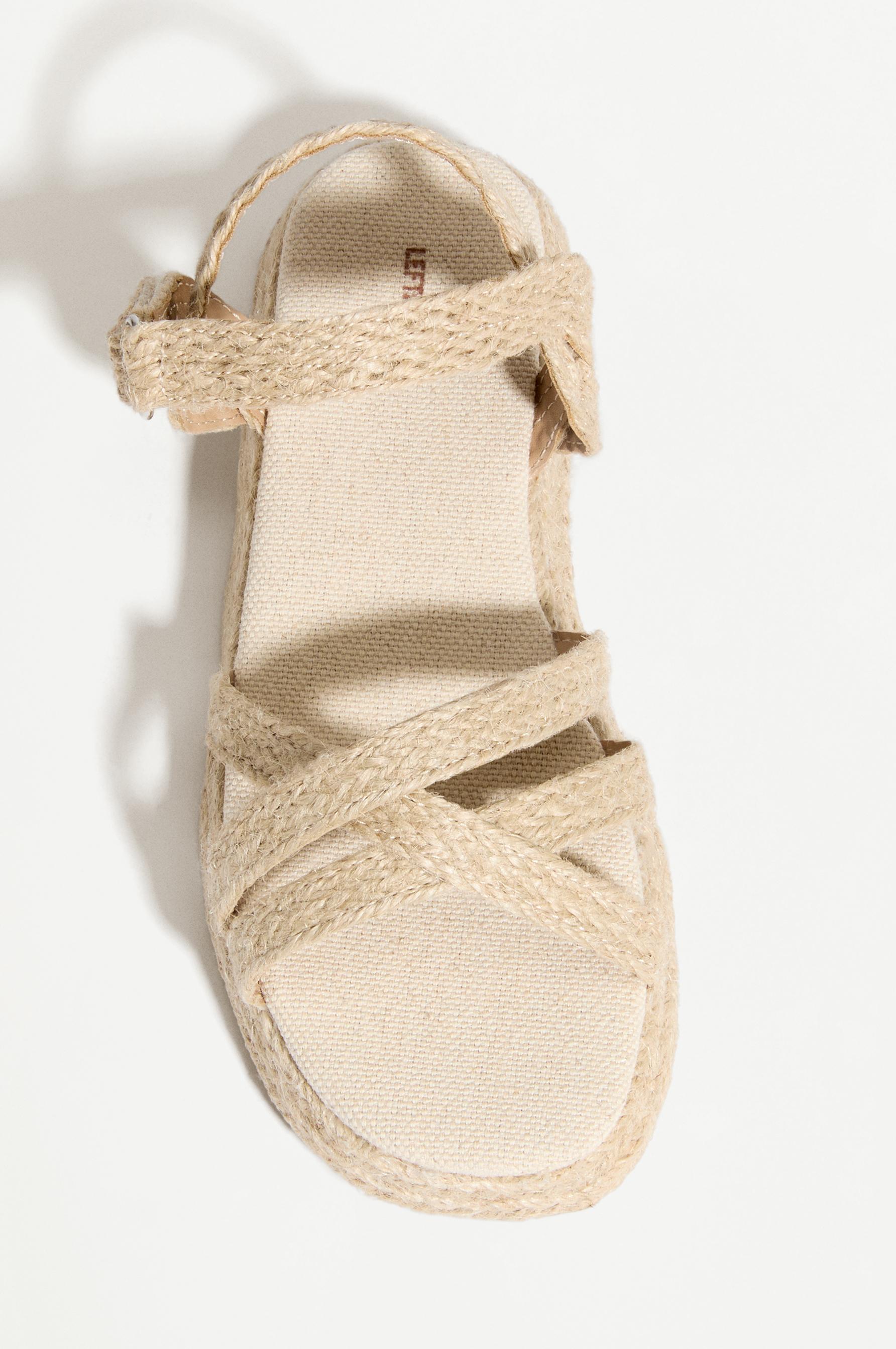 JUTE-EFFECT PLATFORM SANDAL — BEIGE
