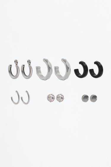 6-pack of assorted earrings — SILVER 2