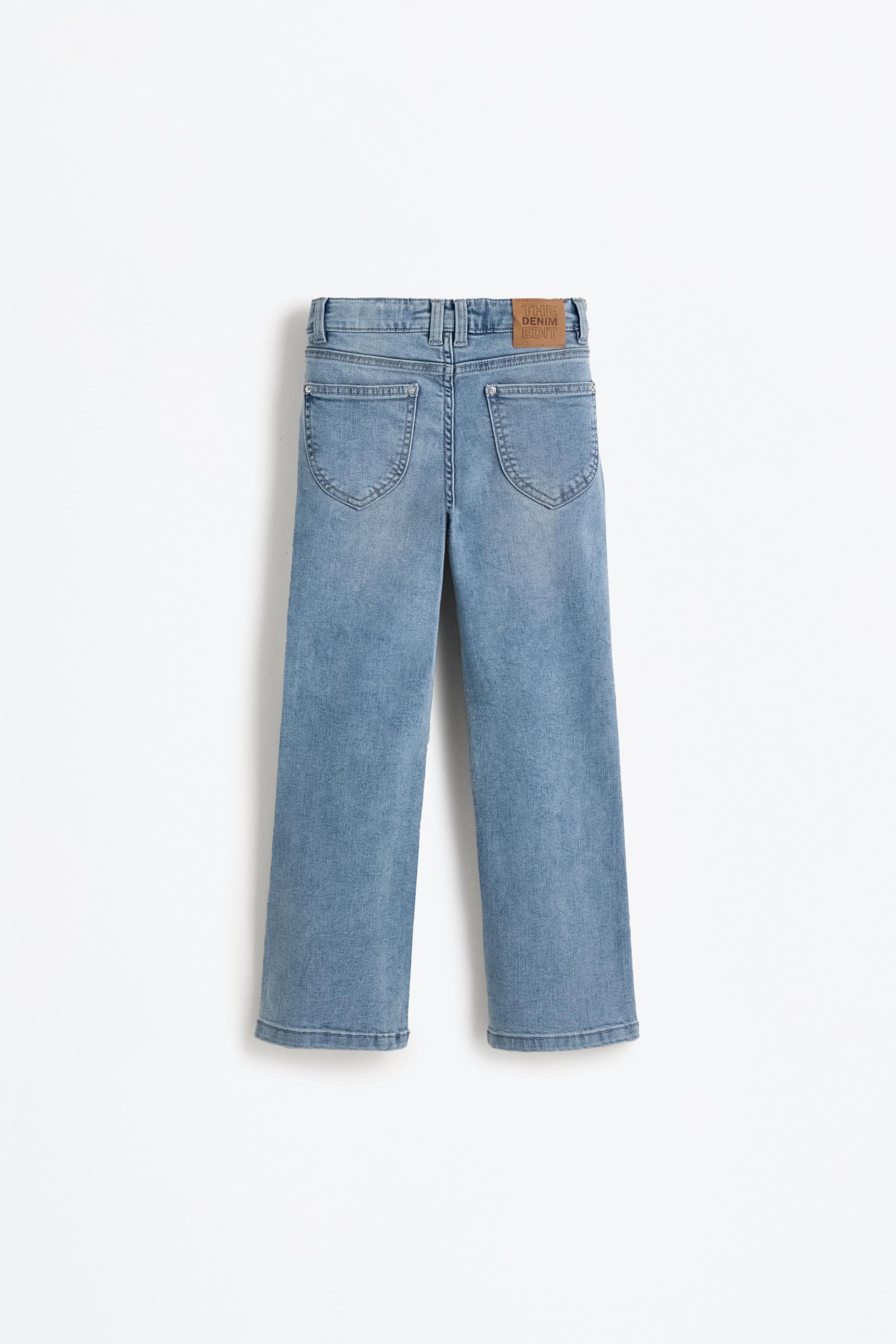 Bell bottom jeans with buttons — PALE BLUE