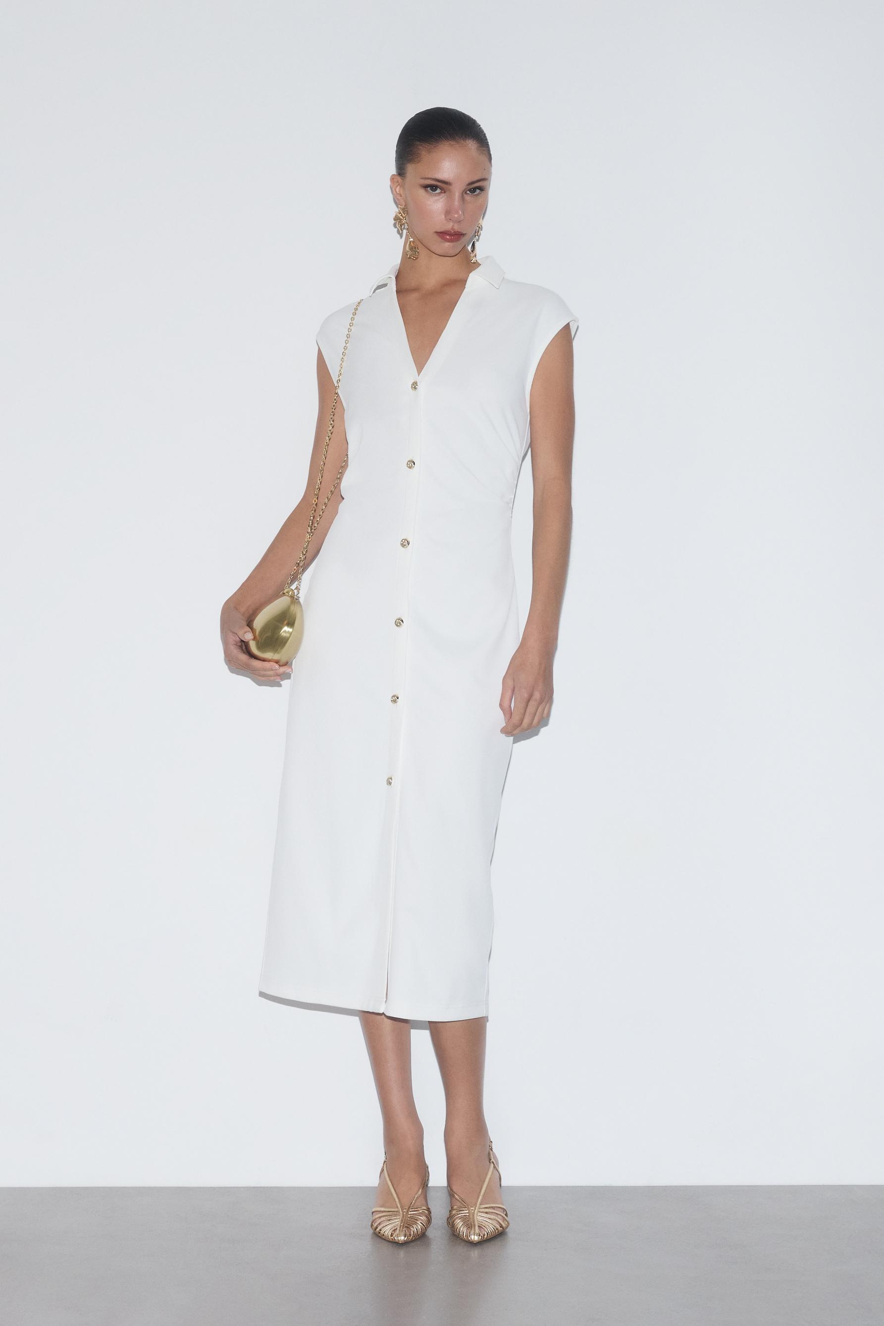 Vestido midi botones