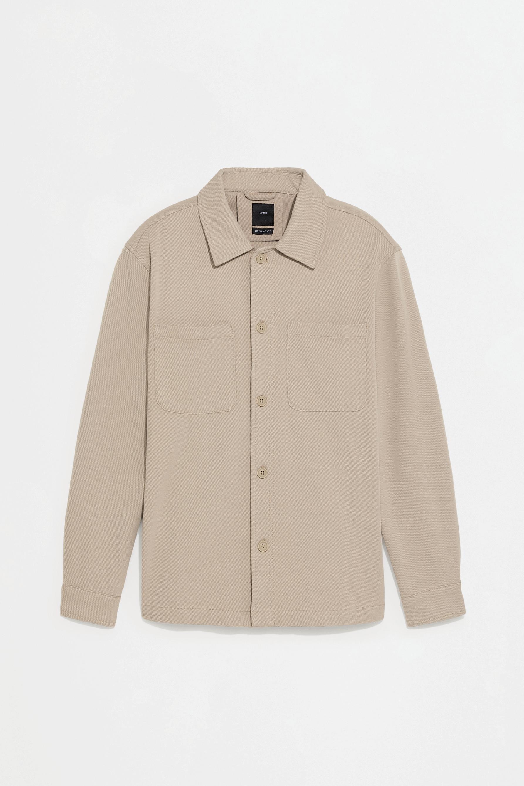 Textured pocket overshirt — ECRU