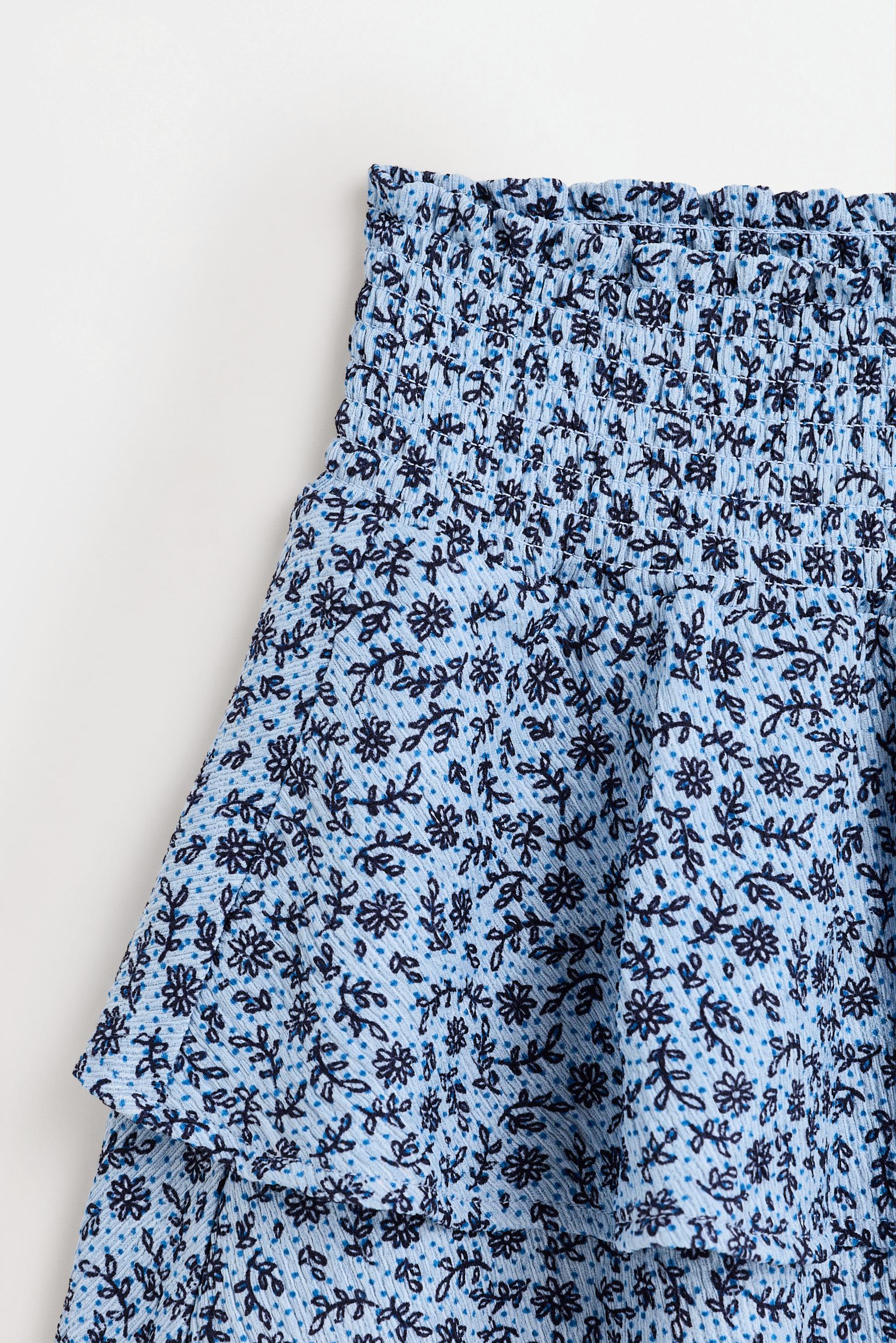 Ruffled crepe skirt — BLUE