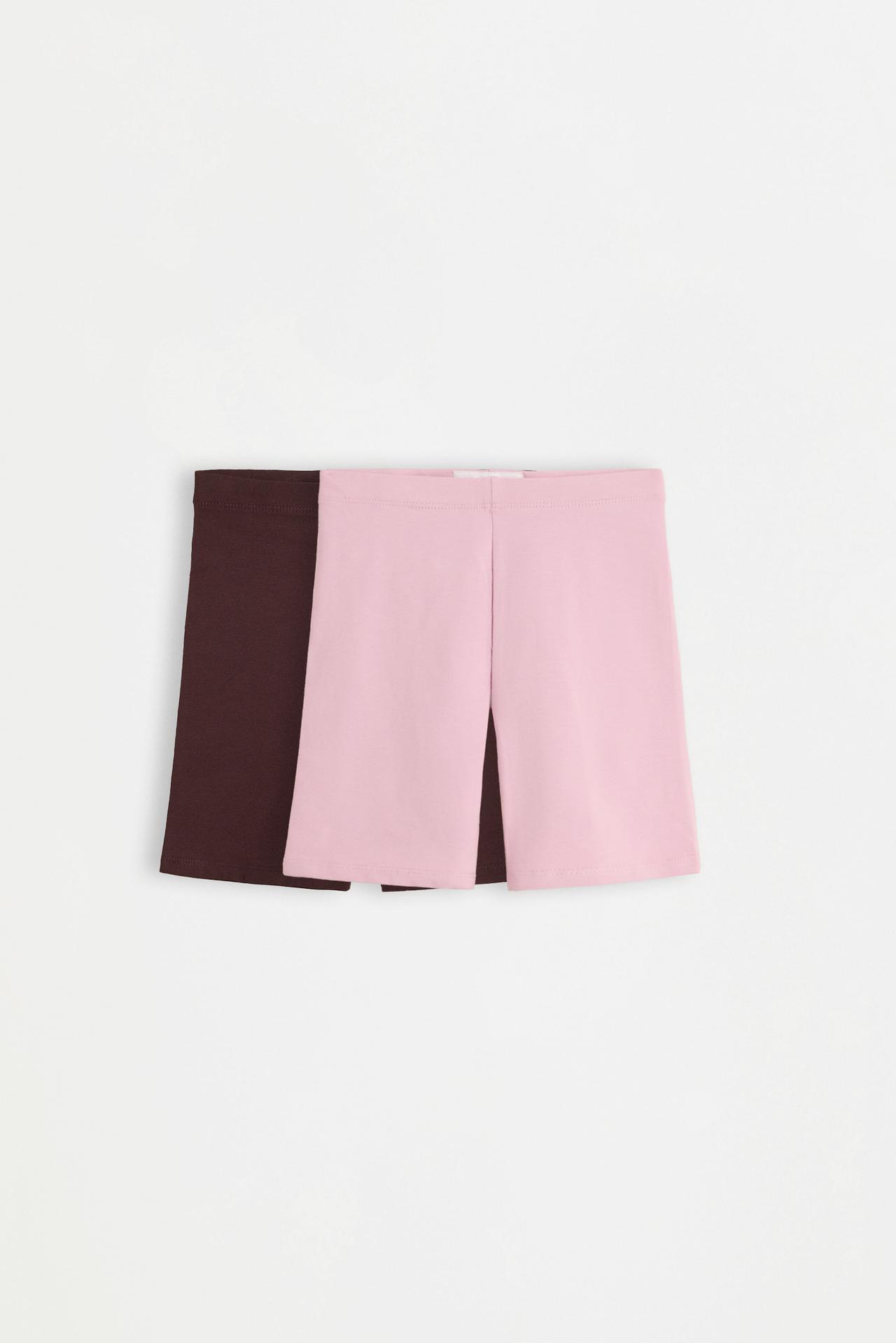 Pack of 2 plain cycling leggings — PALE MAUVE