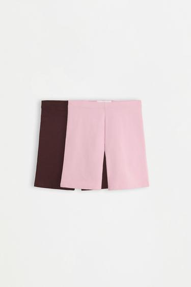 Pack of 2 plain cycling leggings — PALE MAUVE 1