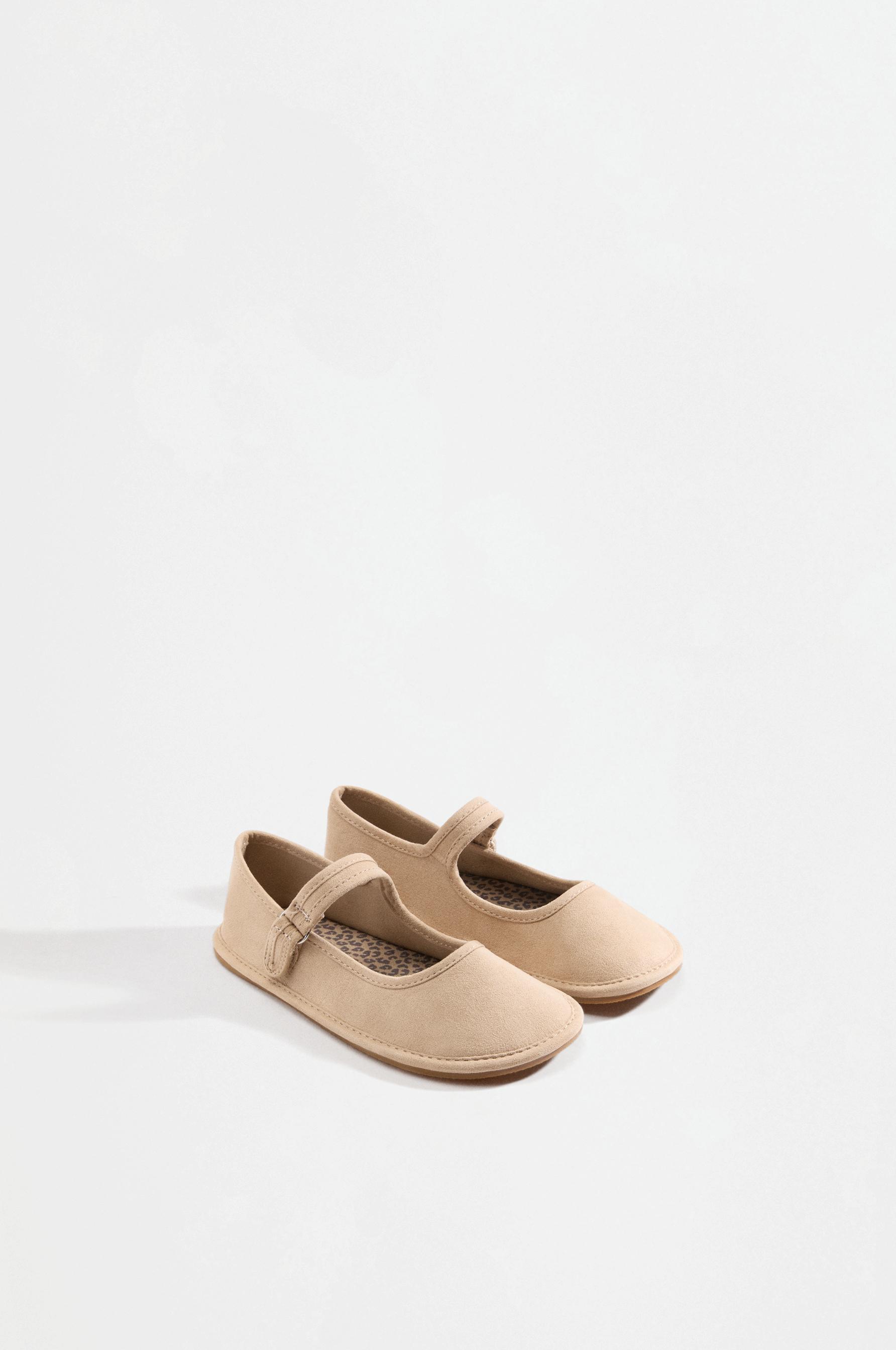 Barefoot Mary Jane ballet flats — BROWN
