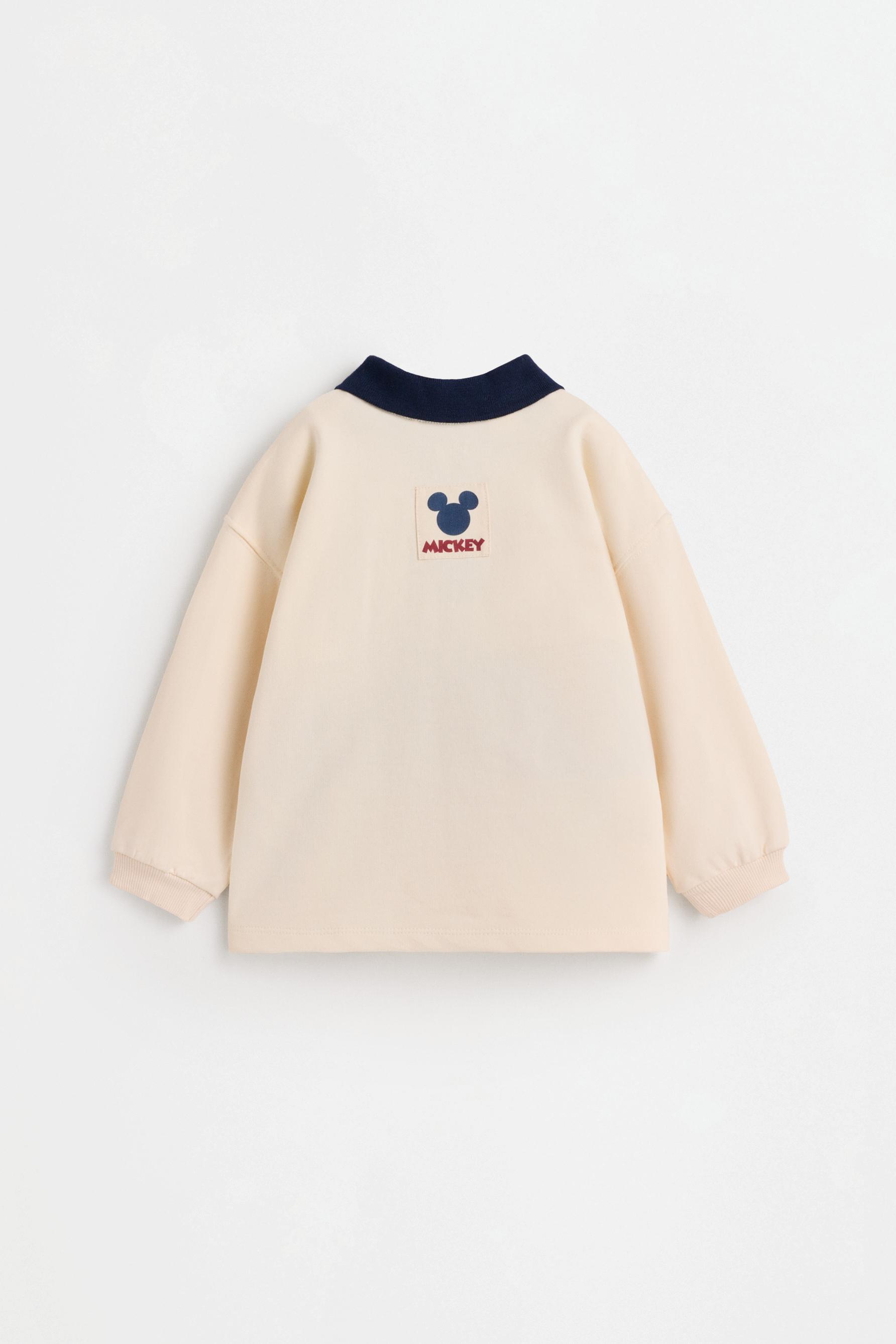 Mickey Mouse ©Disney polo and plush joggers co-ord — ECRU