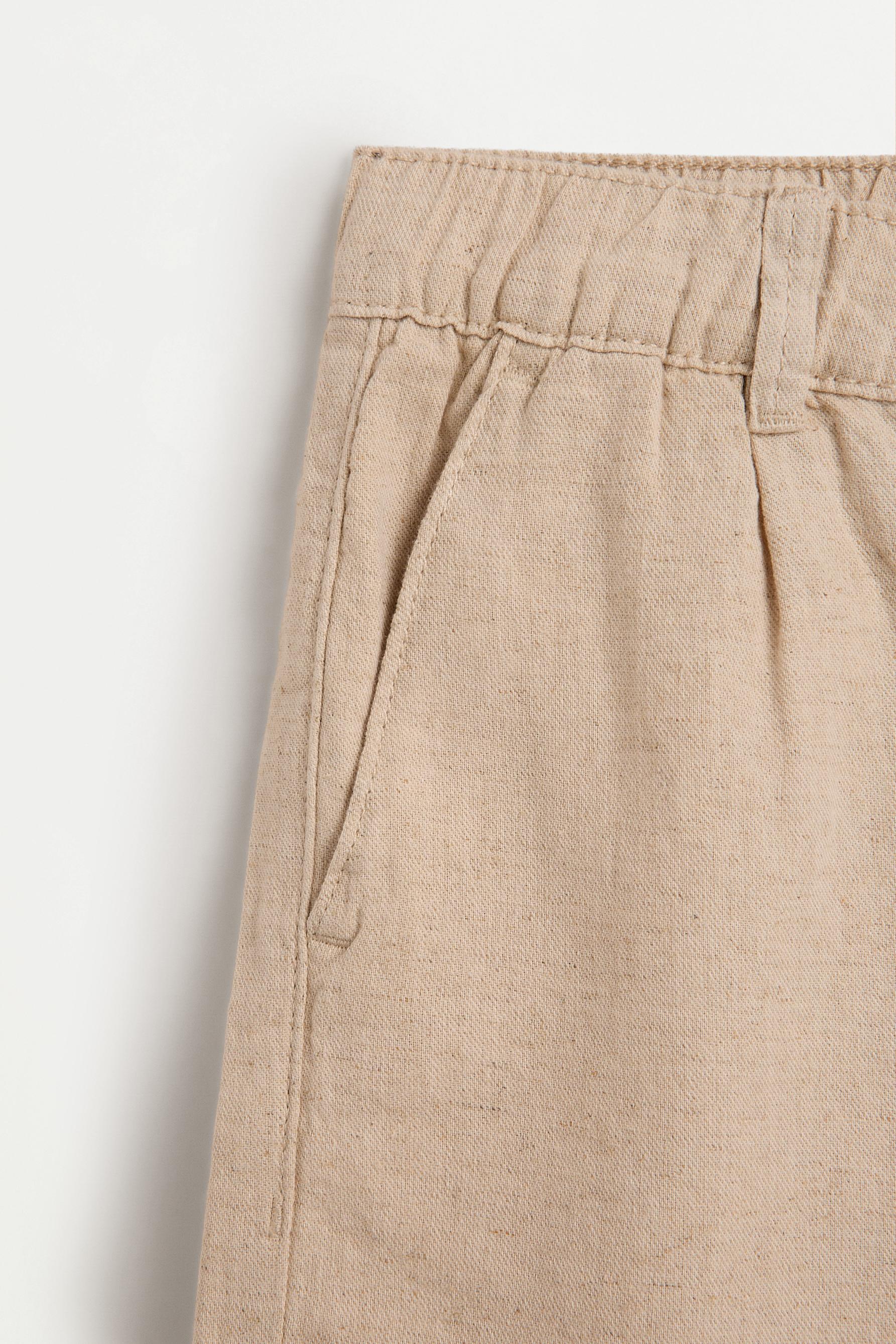 Linen-blend chino Bermuda shorts — SAND
