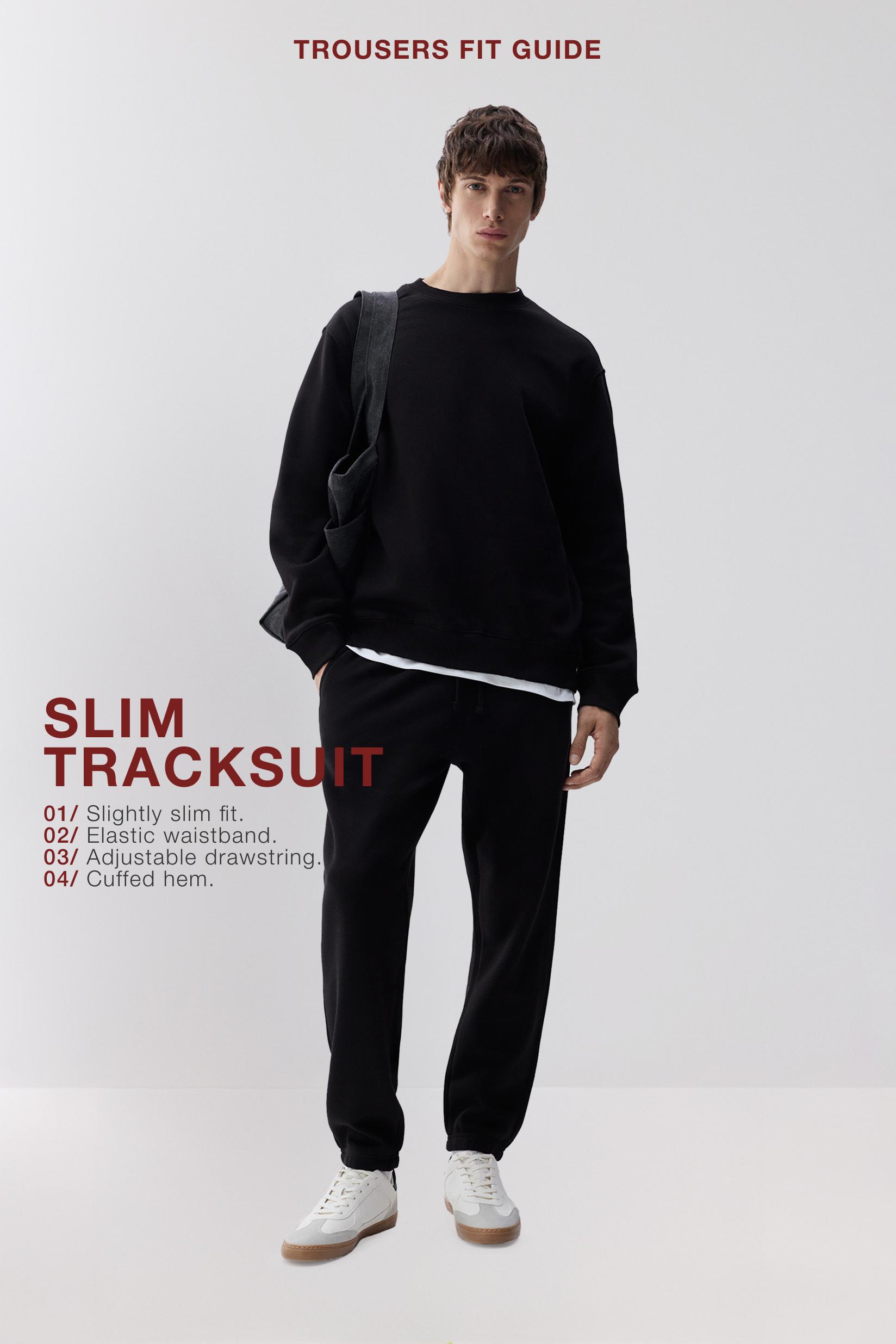 Slim fit tracksuit bottoms — BLACK