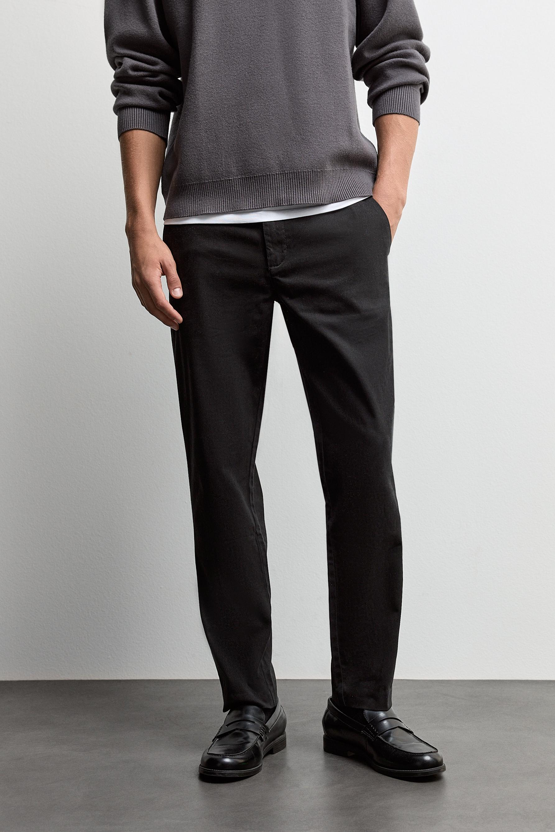 Slim fit chino trousers — BLACK