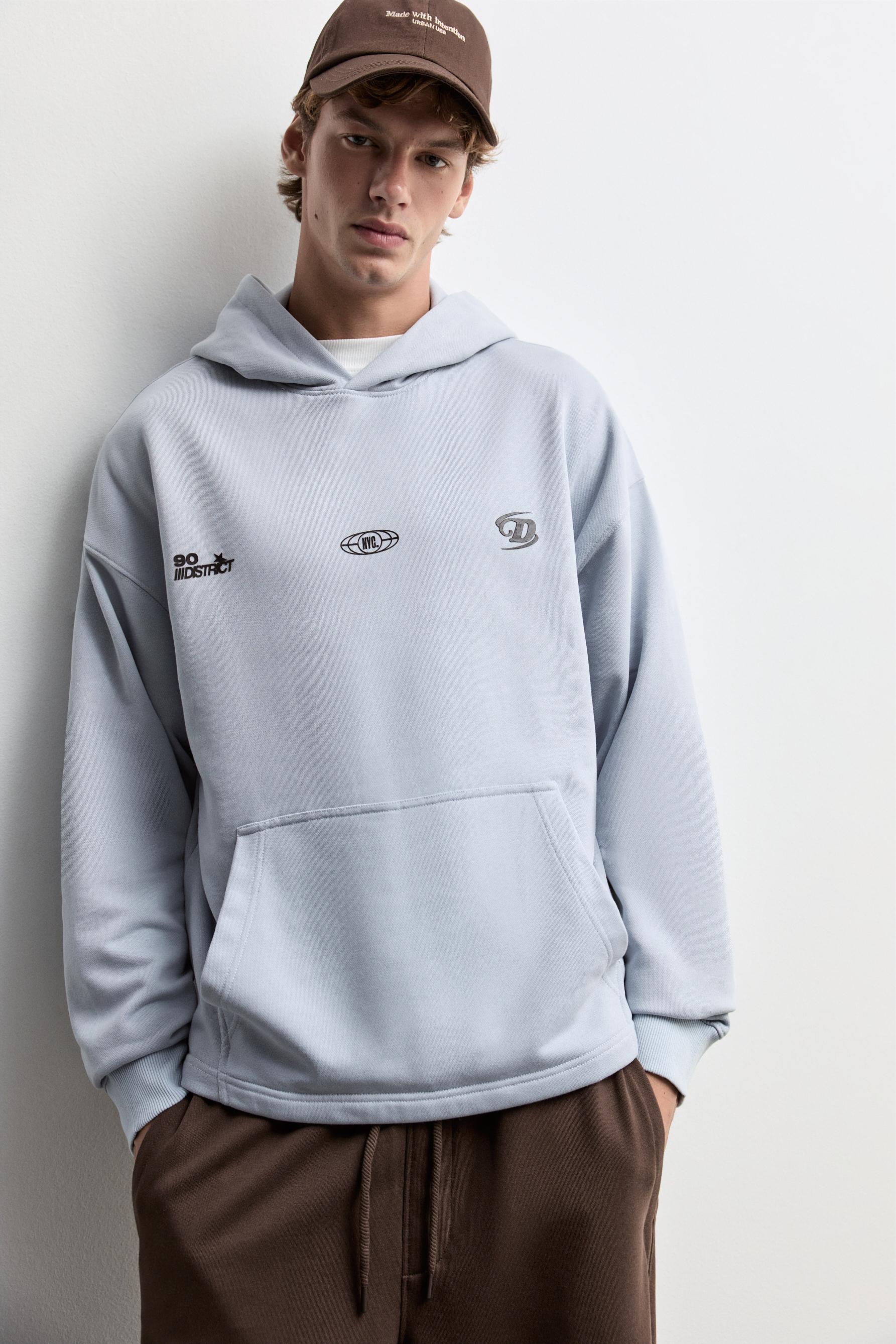 Printed hoodie — PALE BLUE