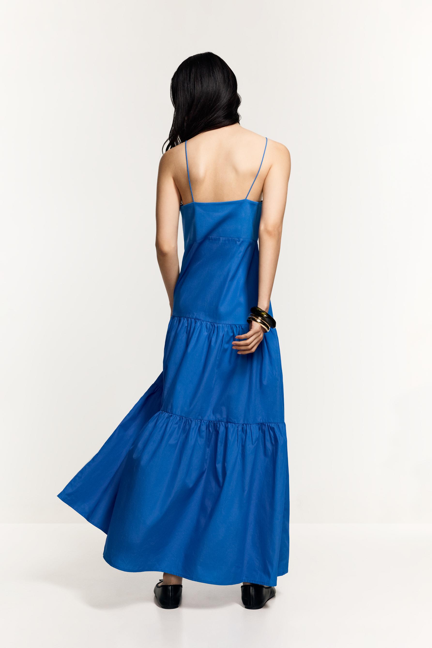 Midi dress with straps — DEEP BLUE