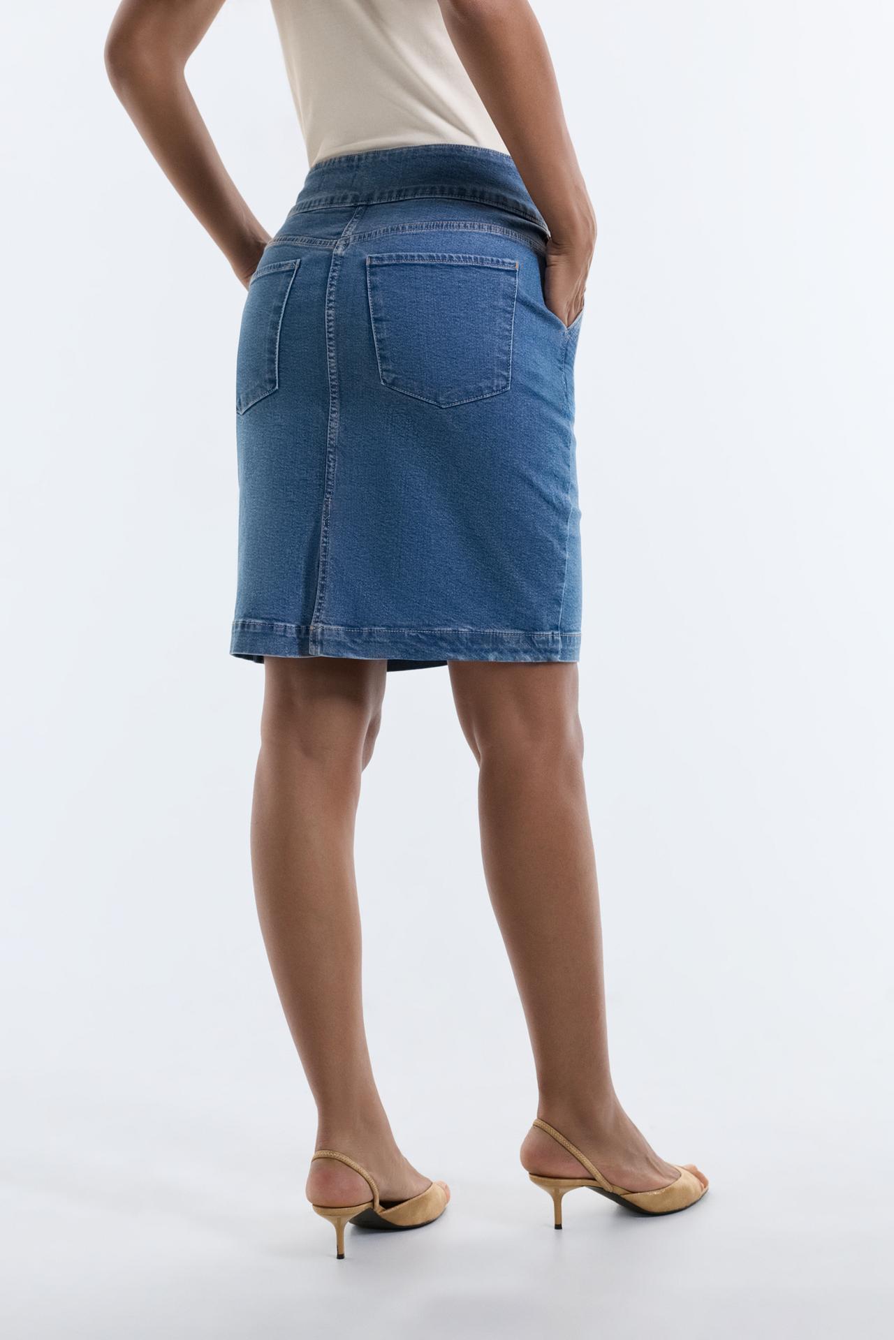 Denim pencil skirt — INDIGO