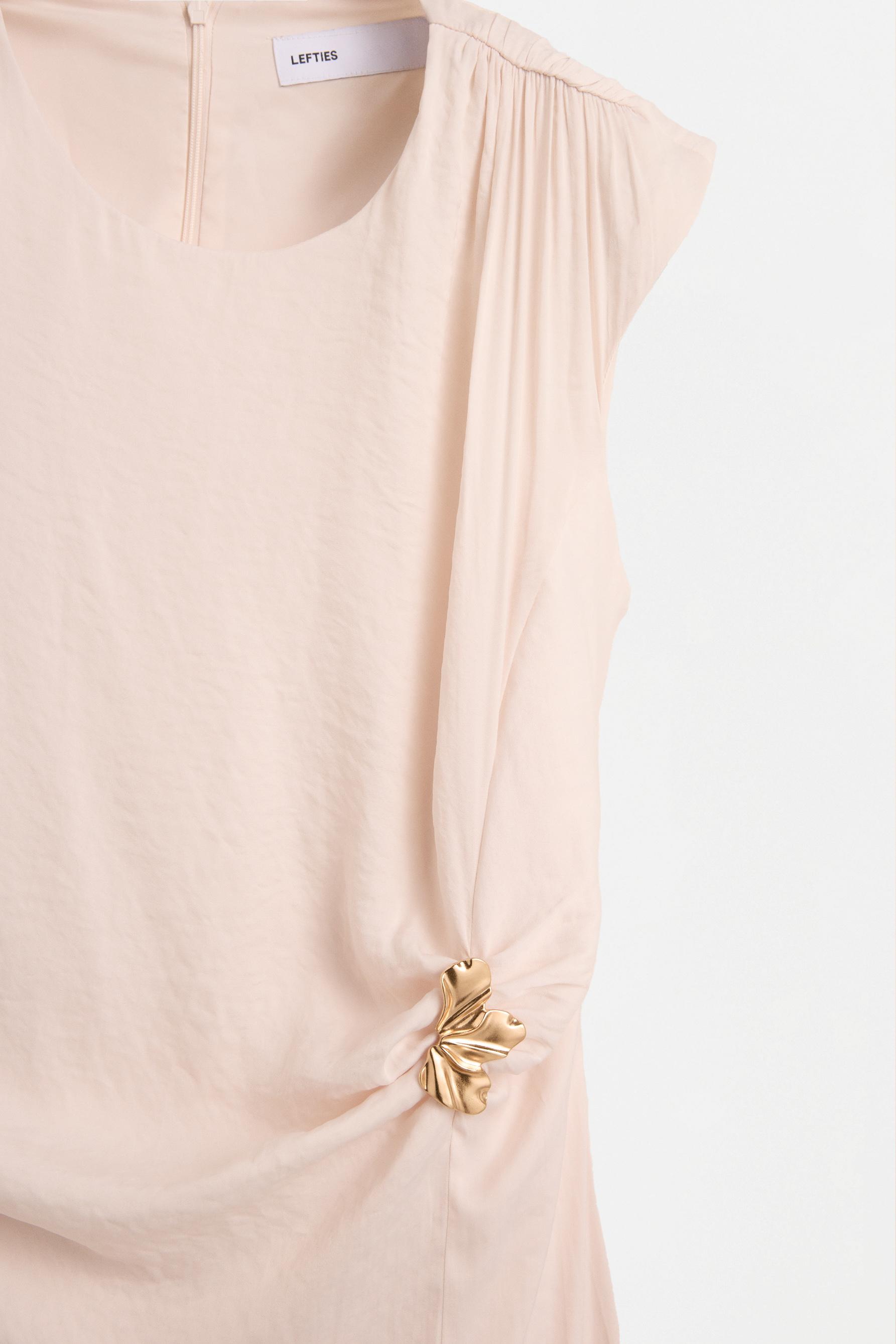Jewel satin midi dress — CREAM