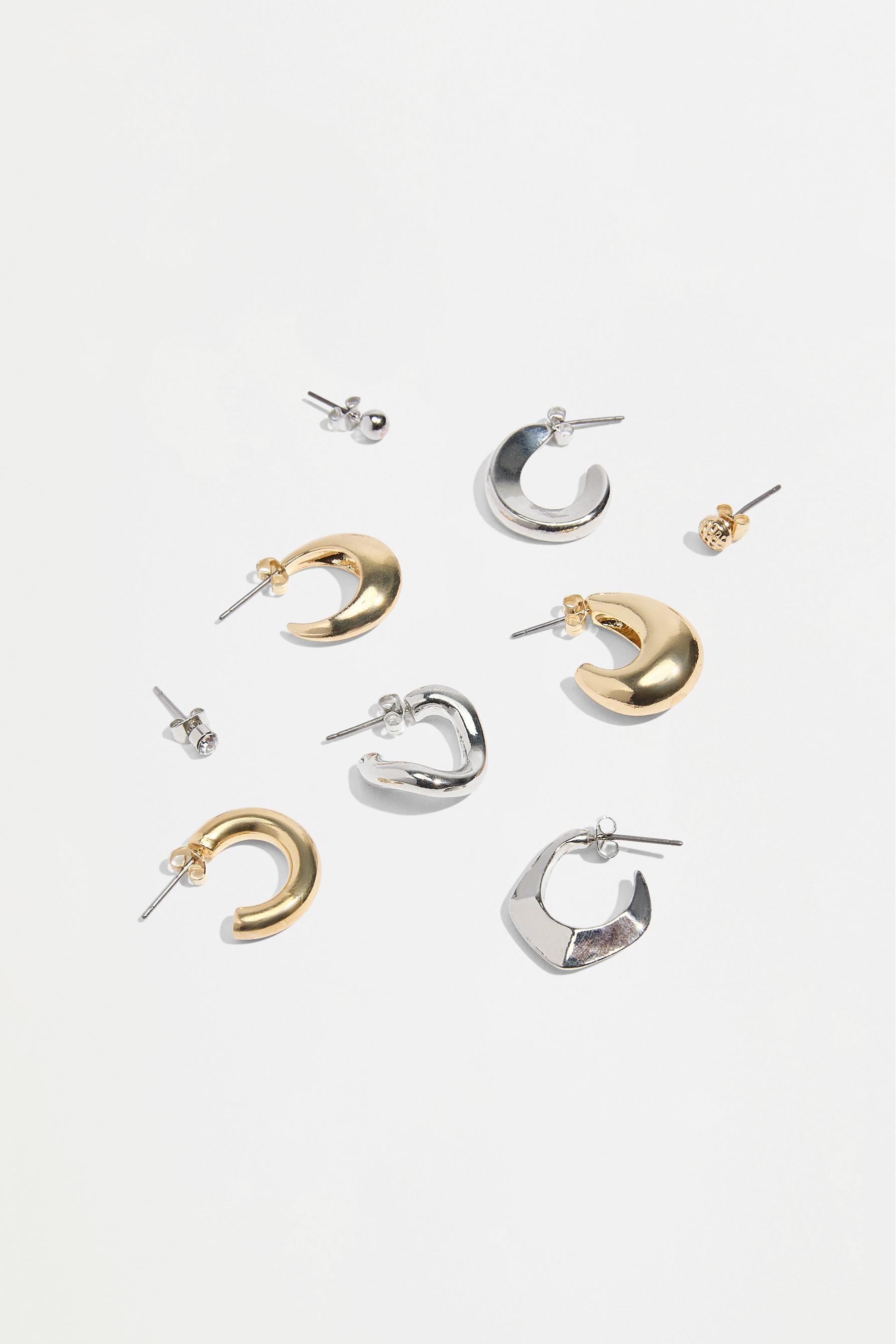 Mismatched earrings (9-Pack) — GOLD - SILVER