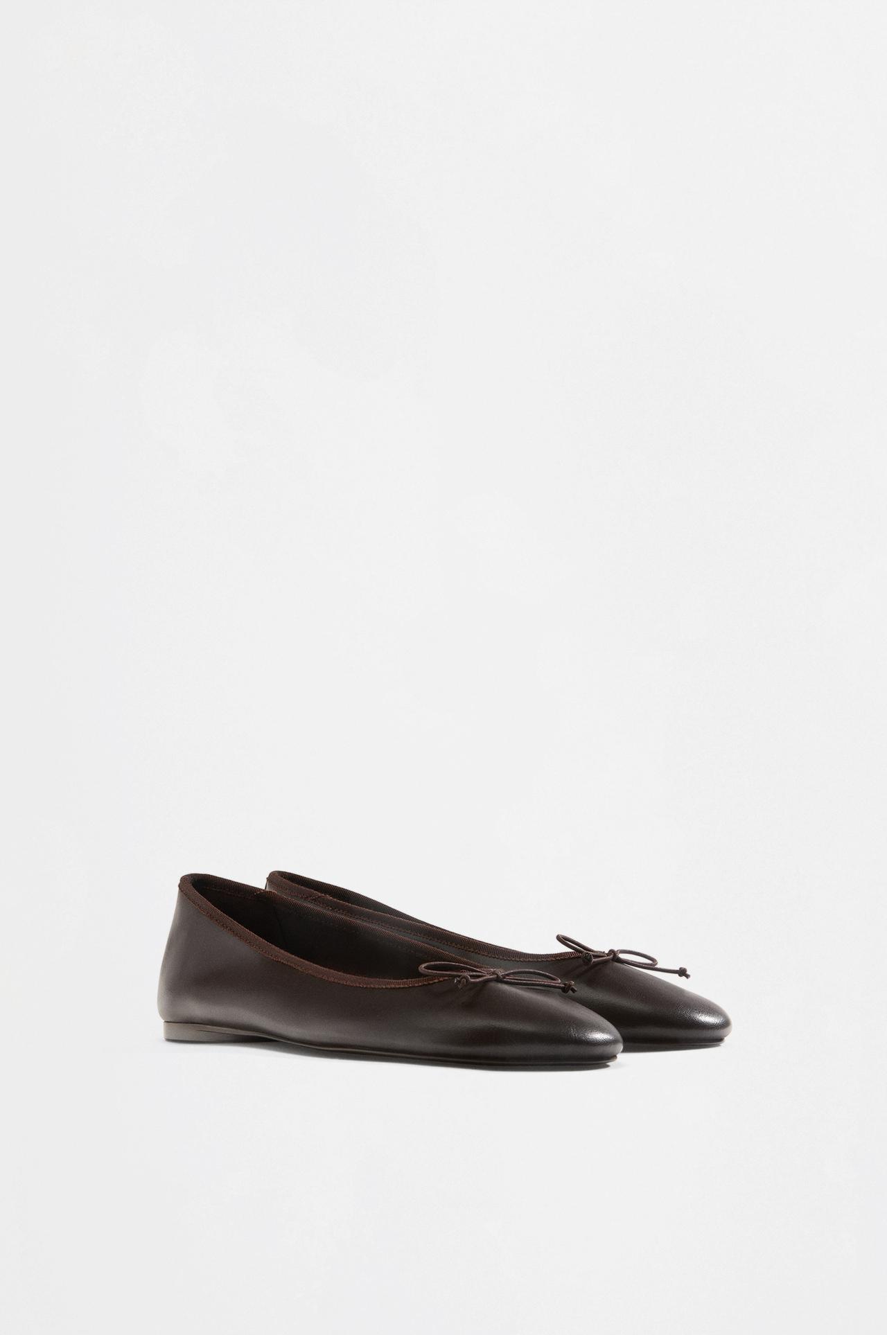 Bow ballet flats — BROWN