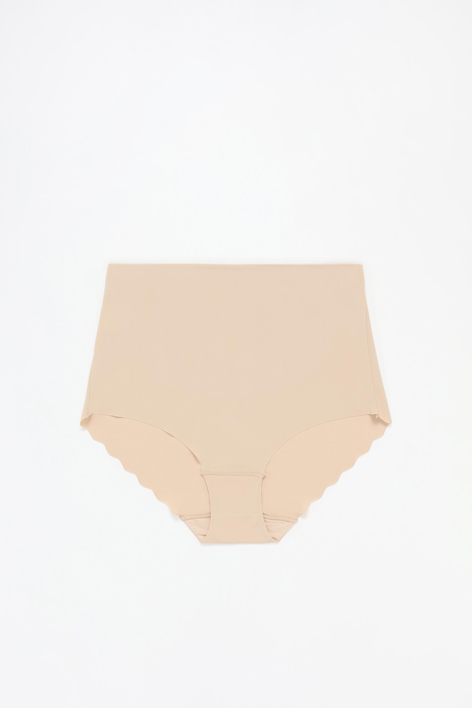 Microfibre shapewear high-waist briefs — ECRU