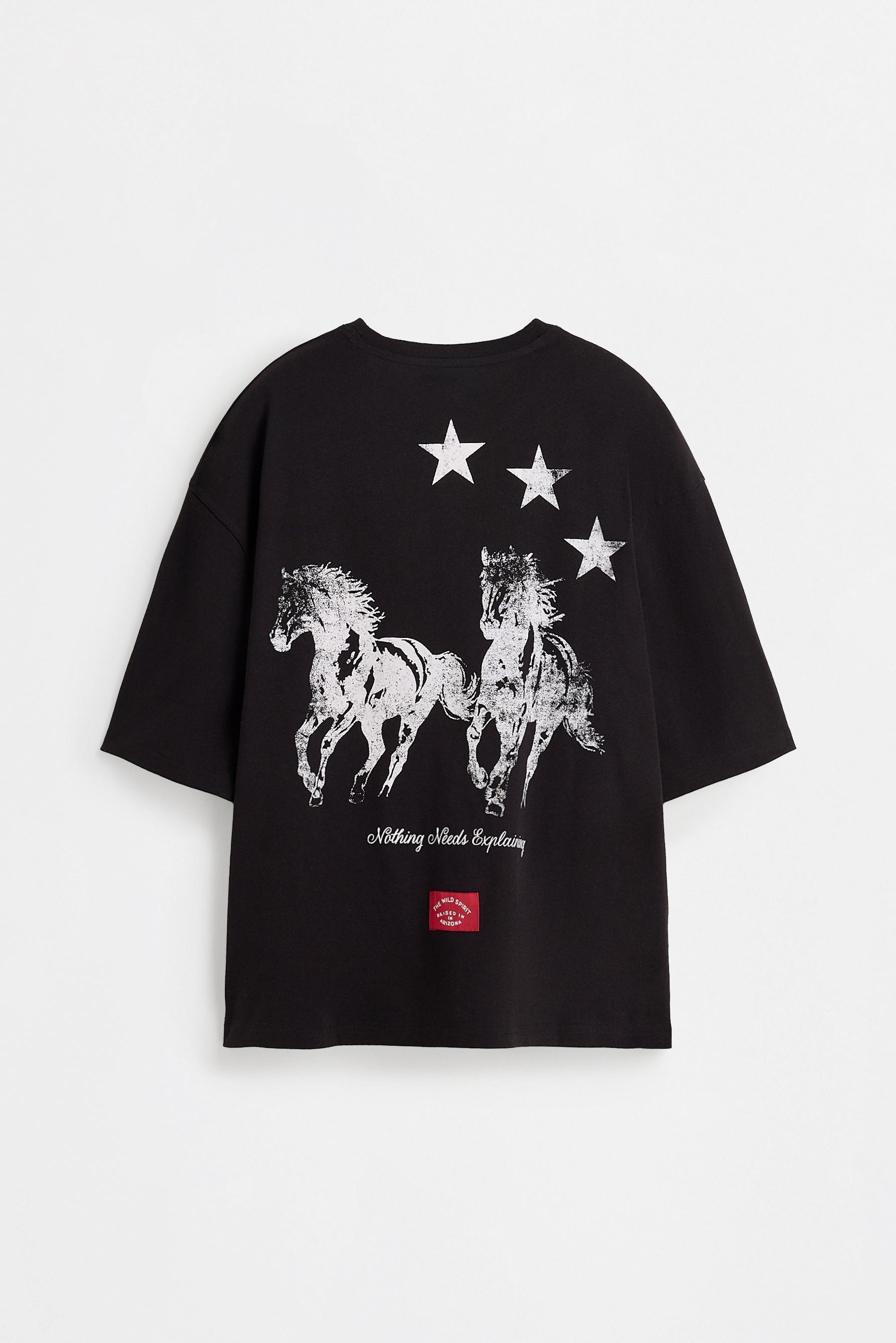 Printed T-shirt — BLACK