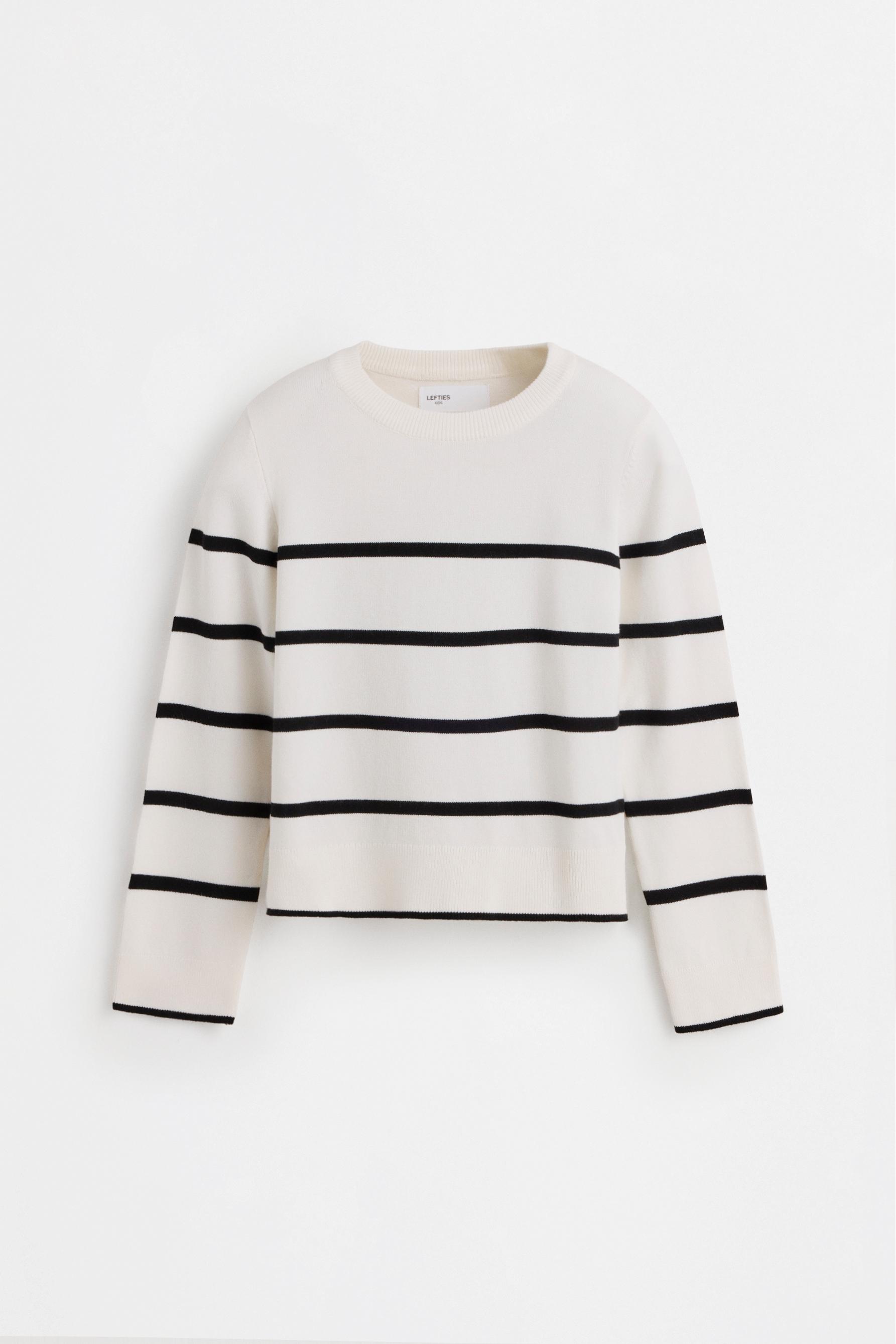 Knit sweater — WHITE/BLACK