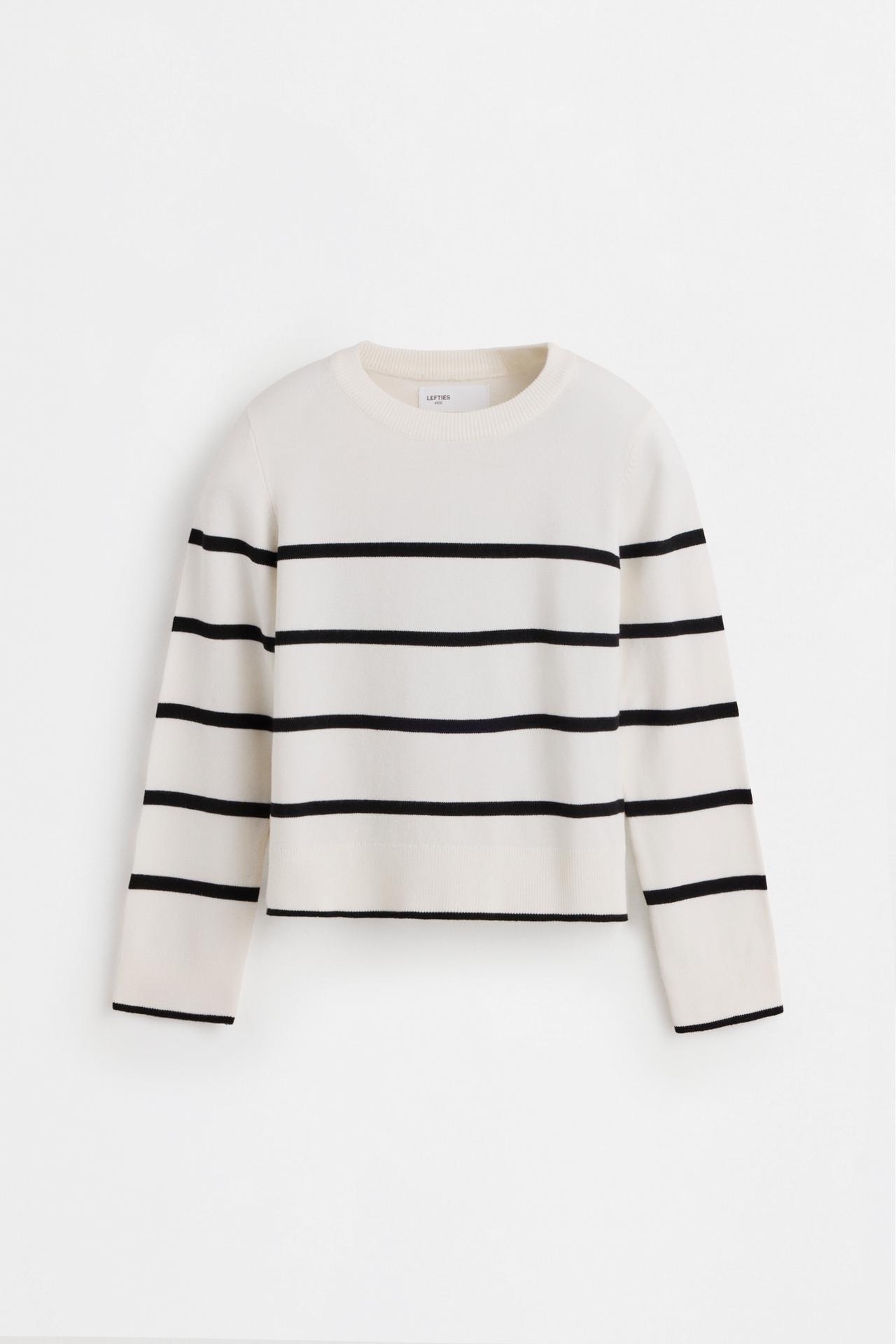 Knit sweater — WHITE/BLACK