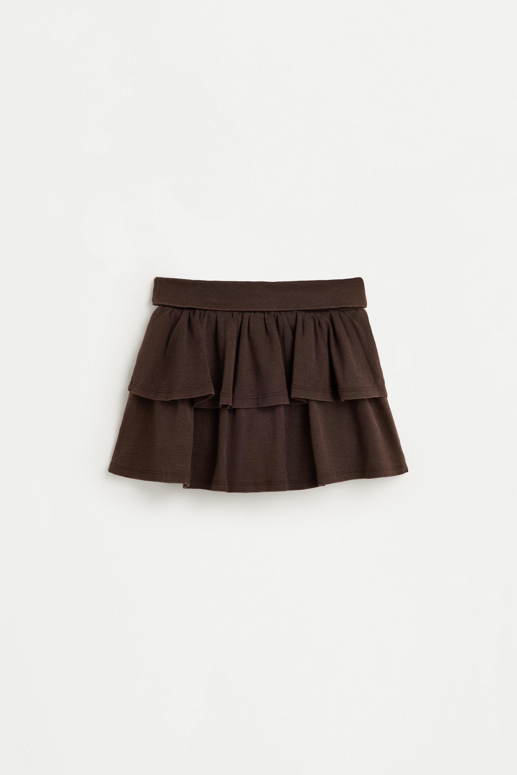 Ruffled skort — DARK BROWN